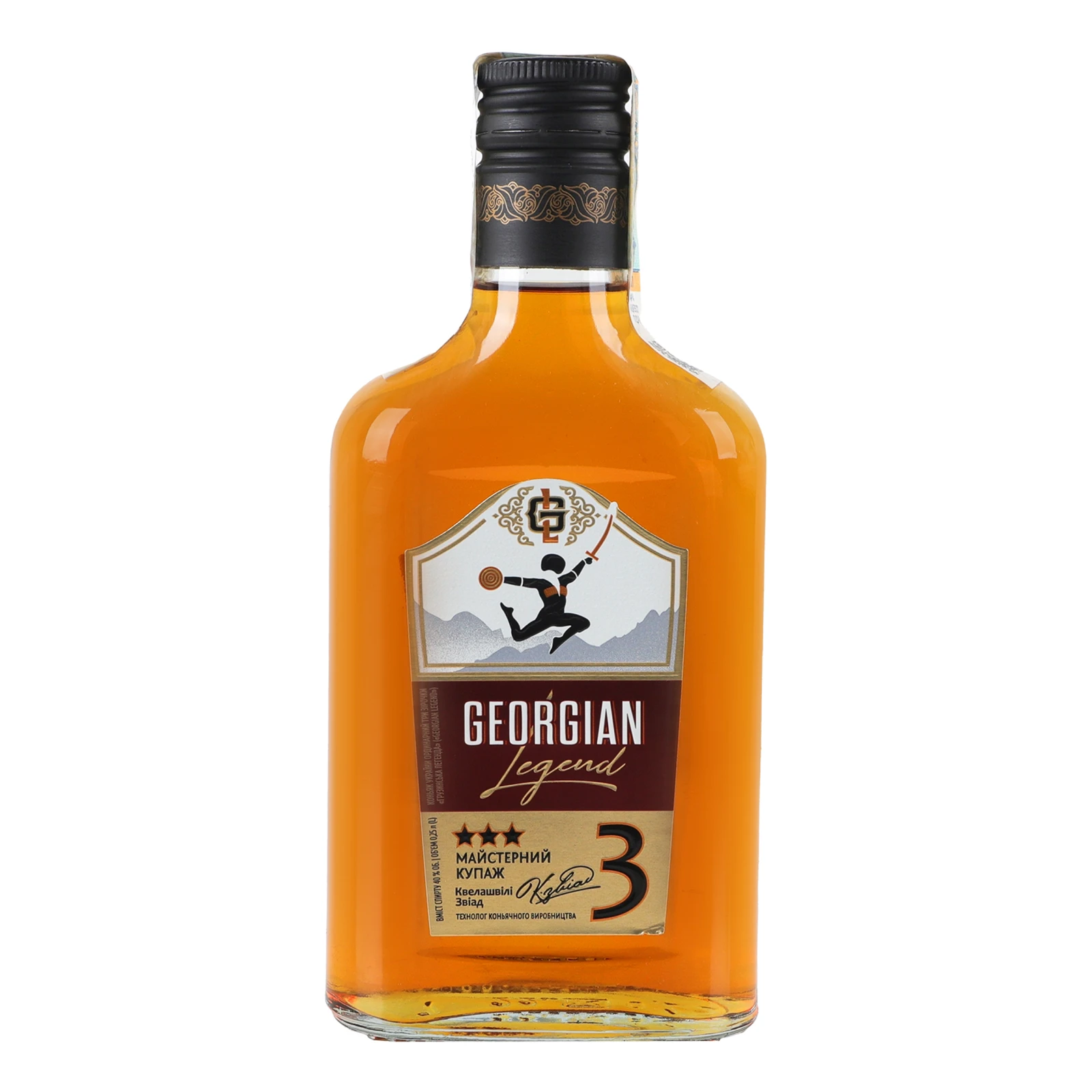 Коньяк Georgian Legend 3 зірки ординарний 40% 0.25л Фото №:1