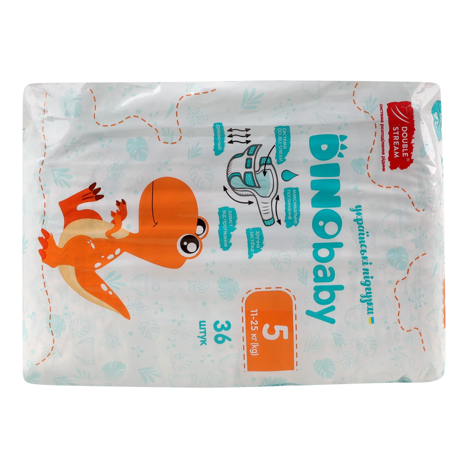 Підгузки Dinobaby 5 для дітей 11-25кг 36шт Фото №:2