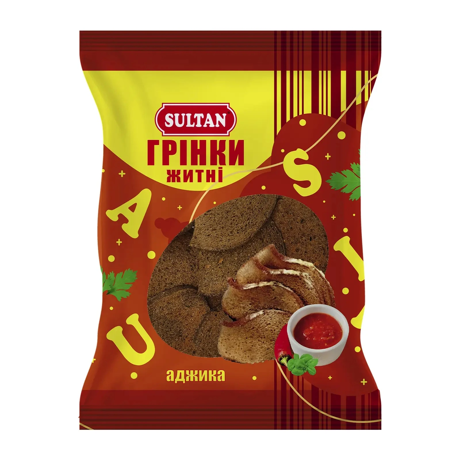 Грінки Sultan житні зі смаком аджики 80г Фото №:1