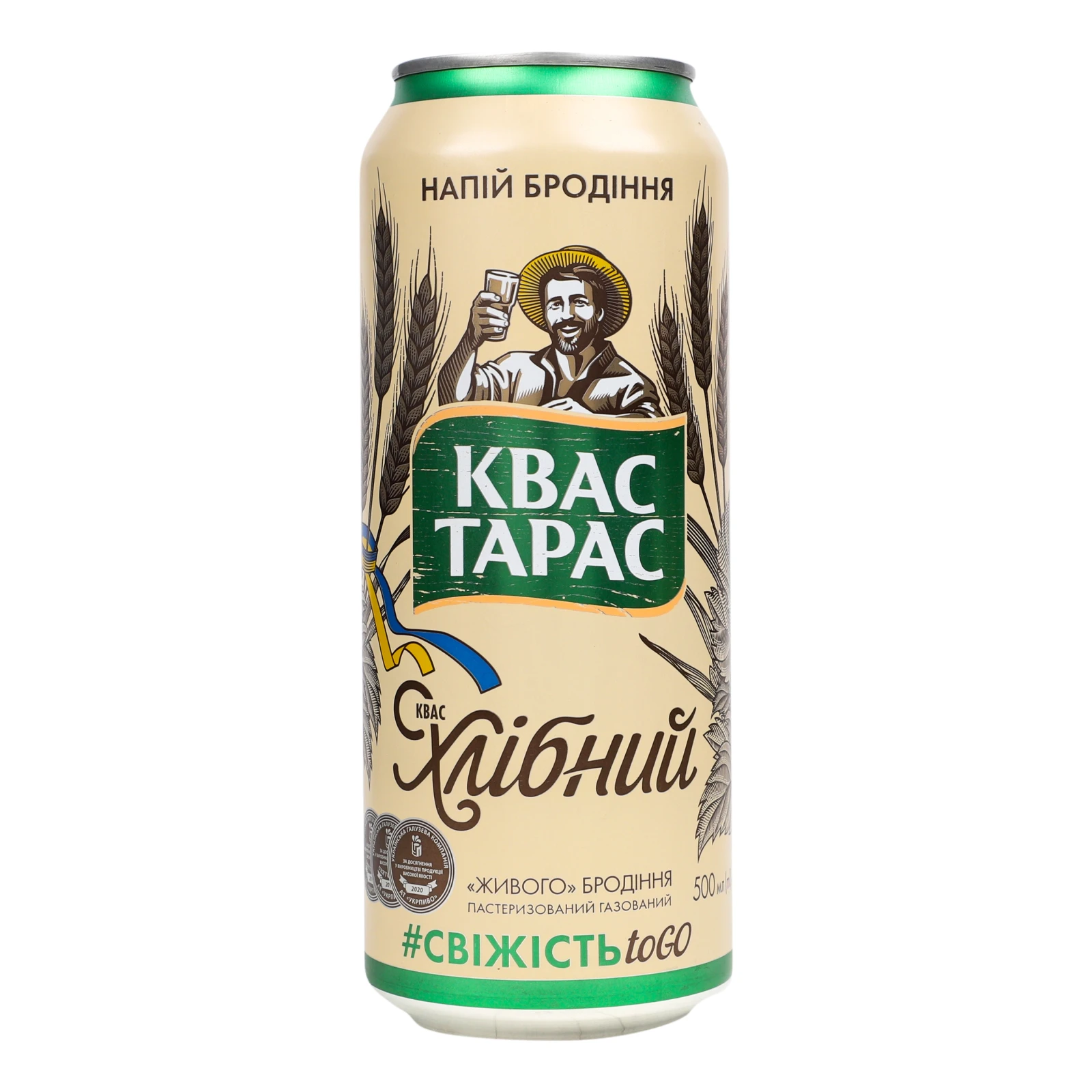 Квас Тарас Хлібний пастеризований газований 500мл Фото №:1