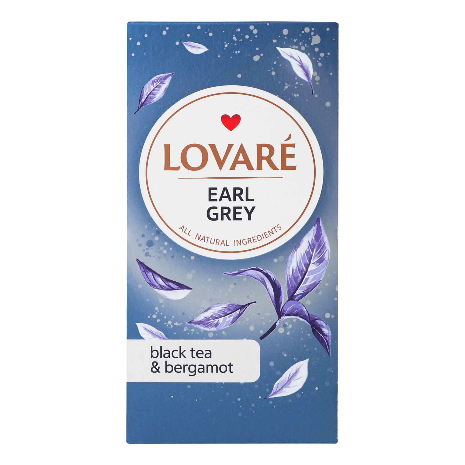 Чай Lovare Earl Grey чорний цейлонський байховий дрібний з бергамотом 24*2г Фото навігації №:1