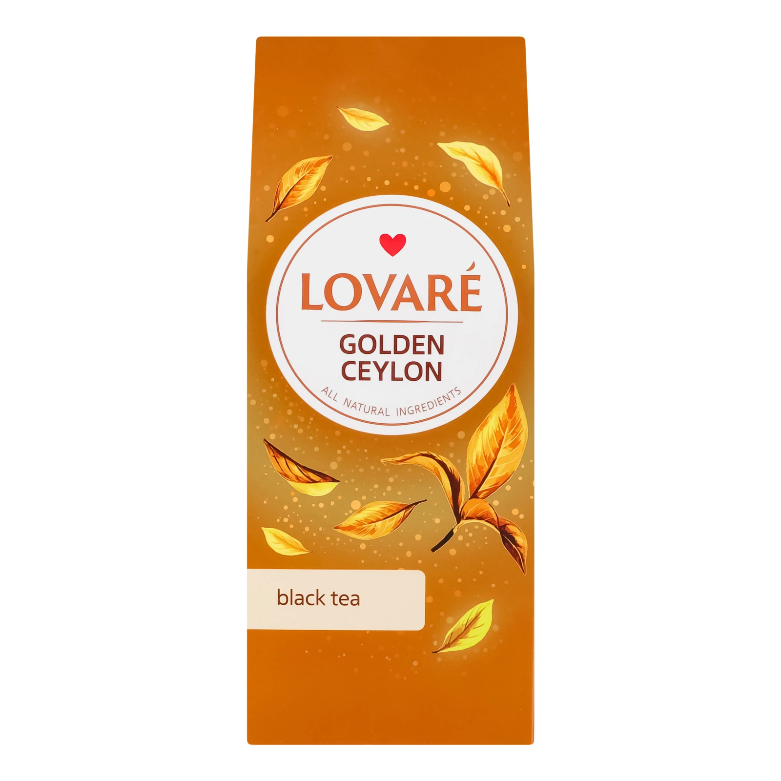 Чай Lovare Golden Ceylon чорний цейлонський байховий листовий вищий сорт 80г Фото №:1