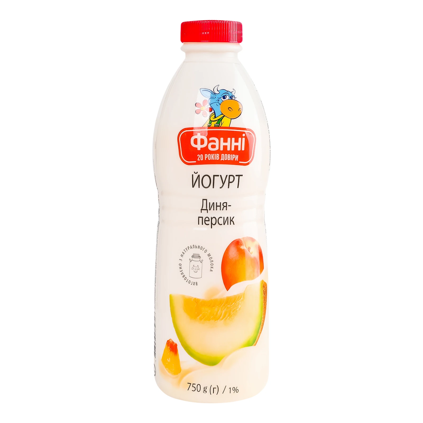 Йогурт Фанні питний Диня-персик 1% 750г Фото №:2