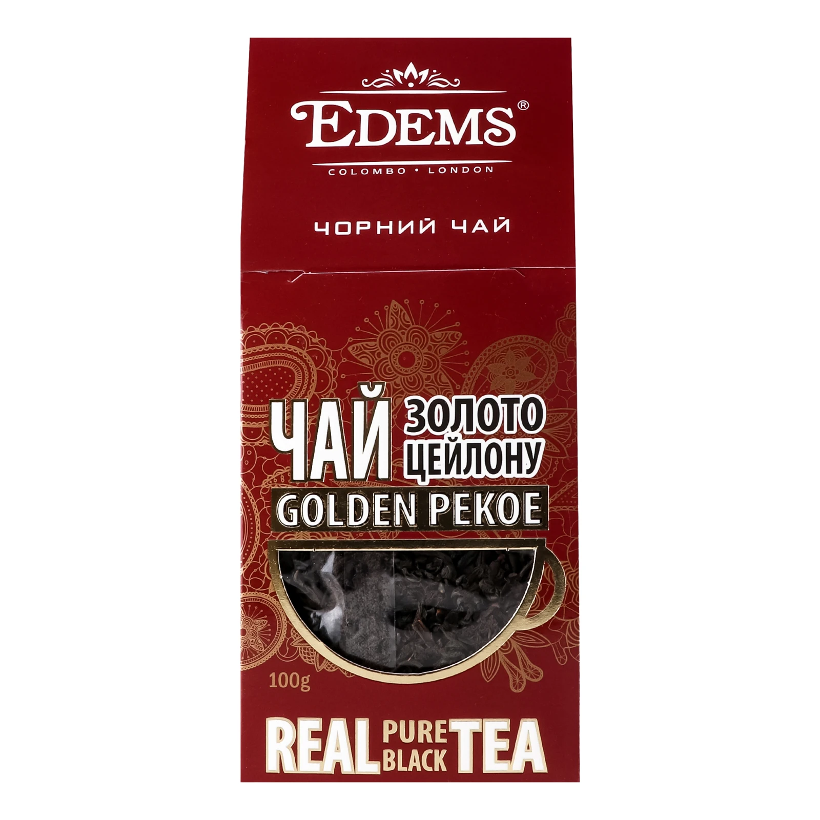 Чай Edems Золото Цейлону чорний листовий 100г Фото №:2