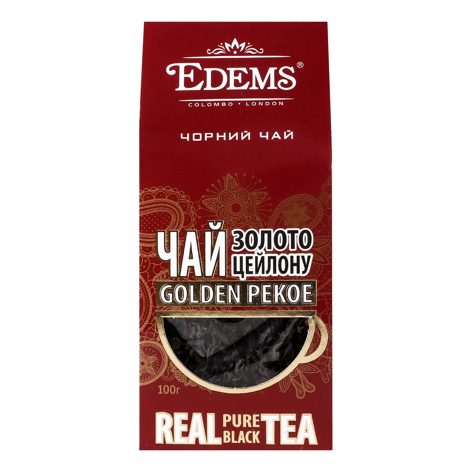 Чай Edems Золото Цейлону чорний листовий 100г Фото №:1