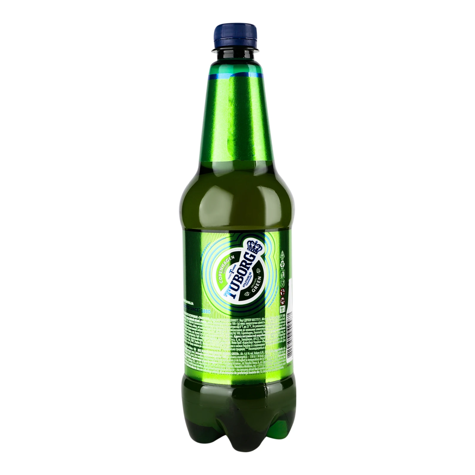 Пиво Tuborg Green світле пастеризоване 4.6% 0.9л Фото №:2