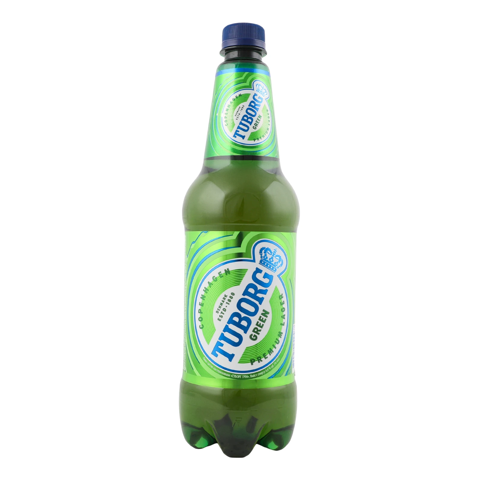 Пиво Tuborg Green світле пастеризоване 4.6% 0.9л