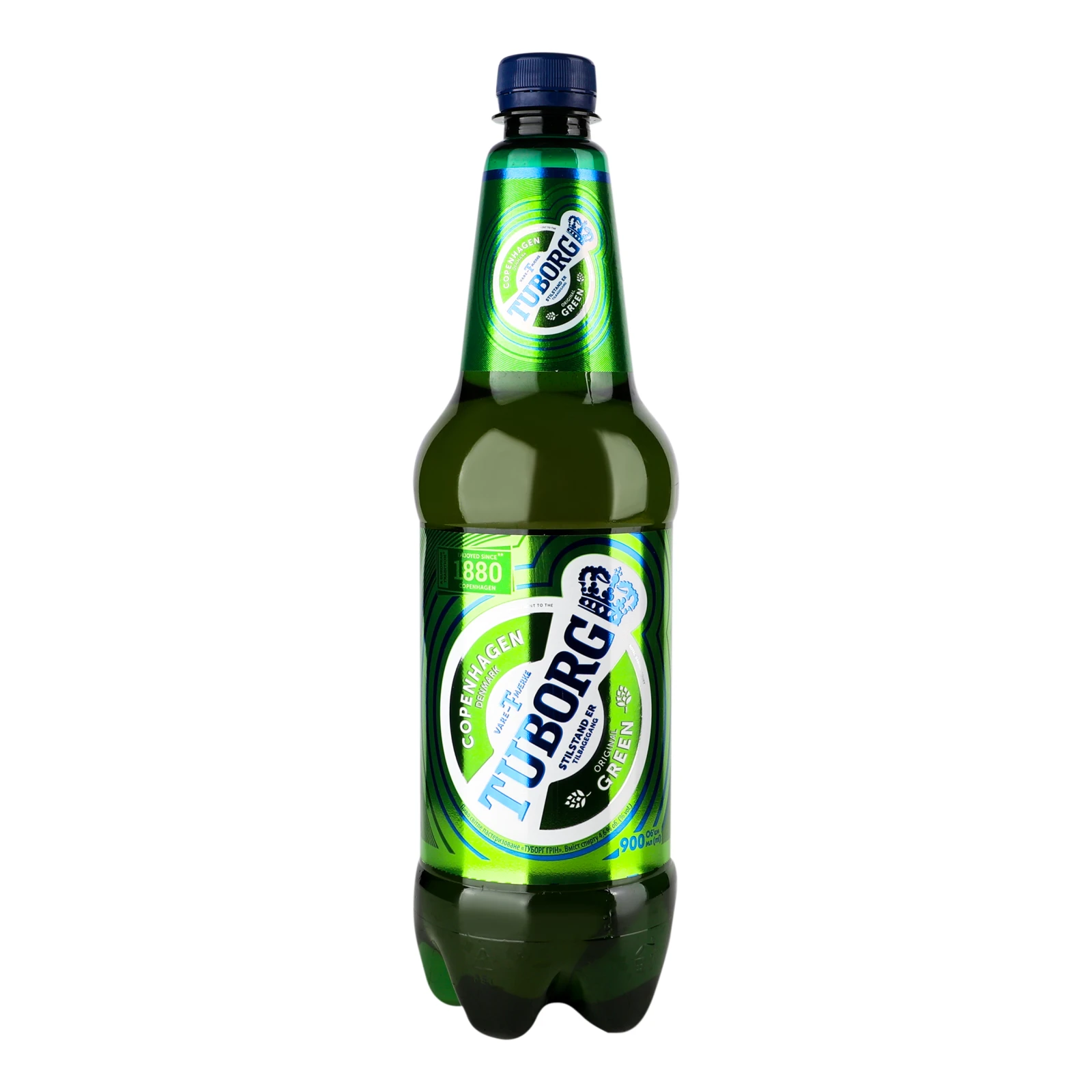Пиво Tuborg Green світле пастеризоване 4.6% 900мл Фото №:1