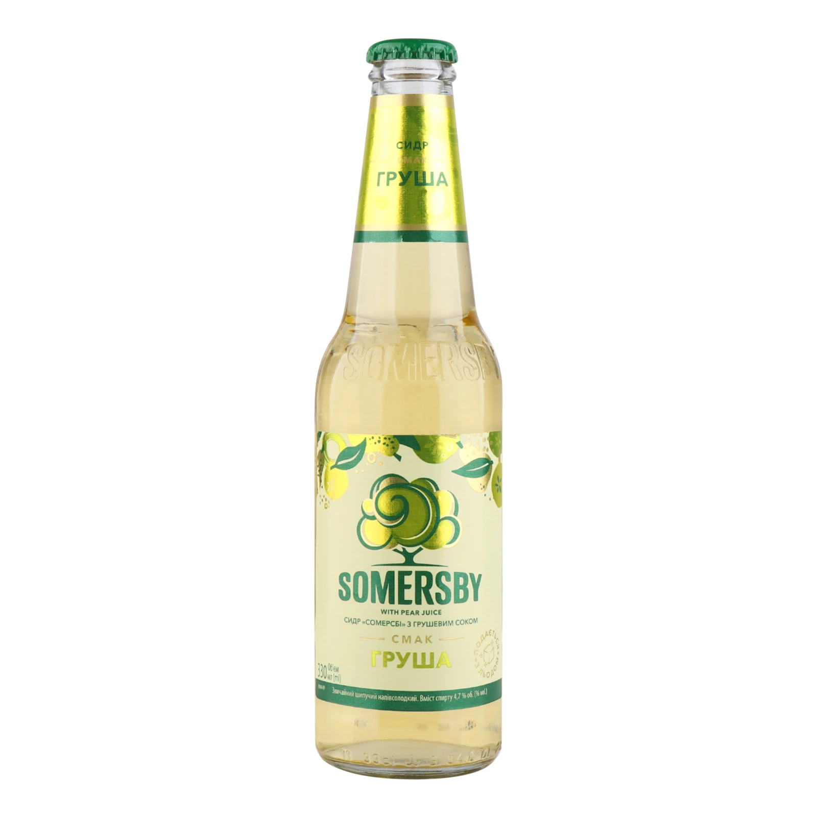 Сидр Somersby напівсолодкий смак Груша 4.7% 0.33л Фото №:1