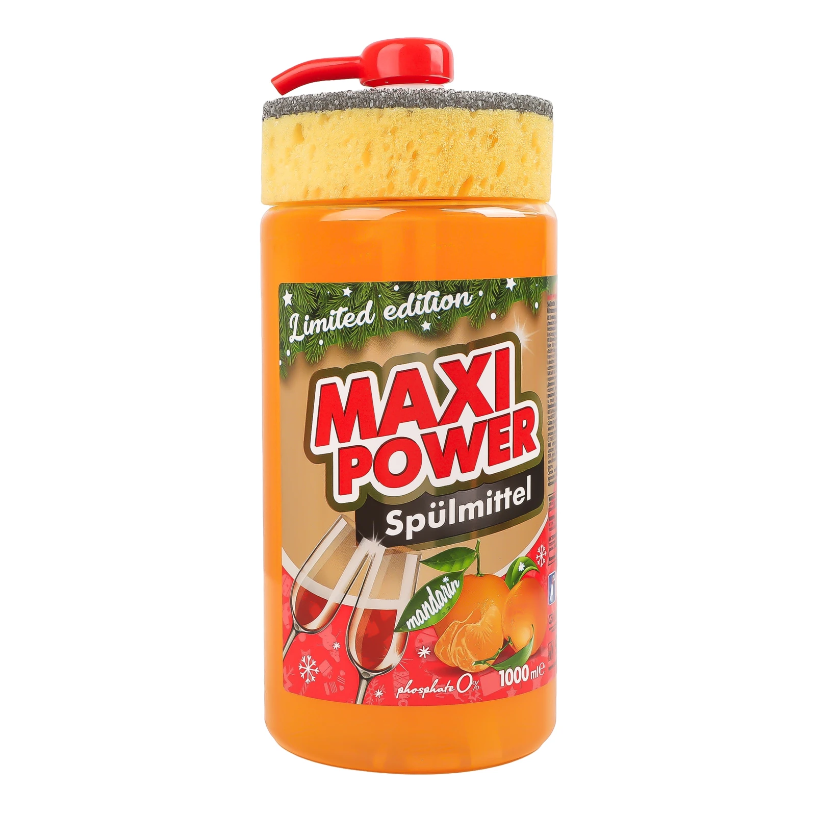 Засіб для миття Maxi Power для посуду з ароматом мандарину 1л Фото №:1