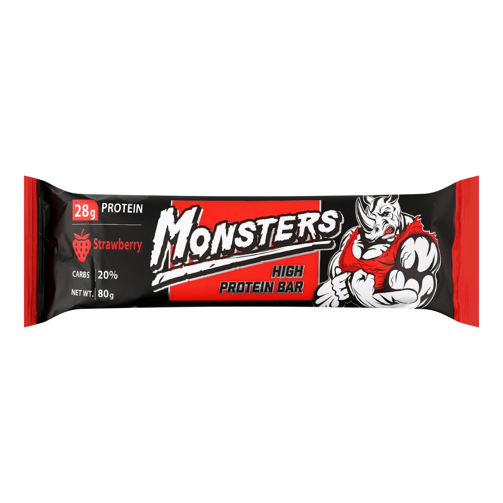 Батончик Vale Monsters Excellent Nutrition протеїновий глазурований з полуницею 80г