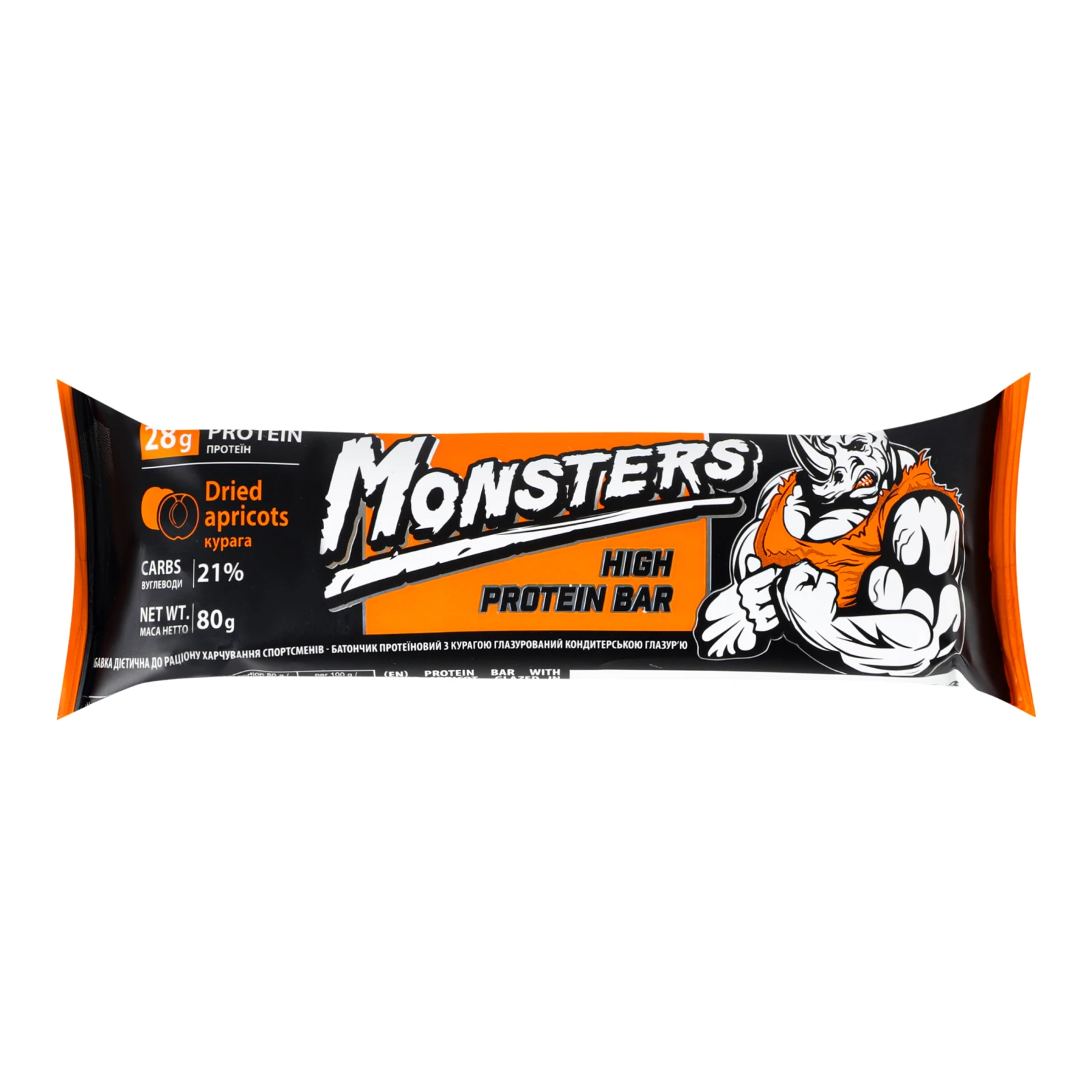 Батончик протеїновий Vale Monsters Dried apricots глазурований курага 80г Фото №:1