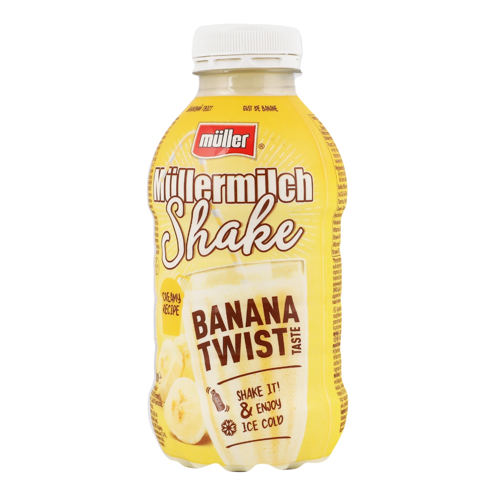 Напій молочний Muller Mullermilch shake Banana twist 3.3% 382мл фото 2