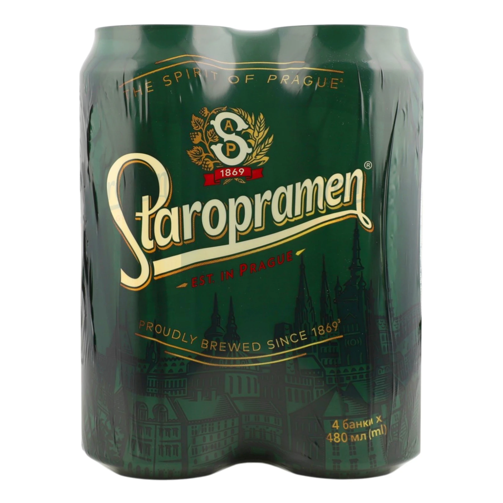 Пиво Staropramen світле пастеризоване 4.2% 4х0.48л