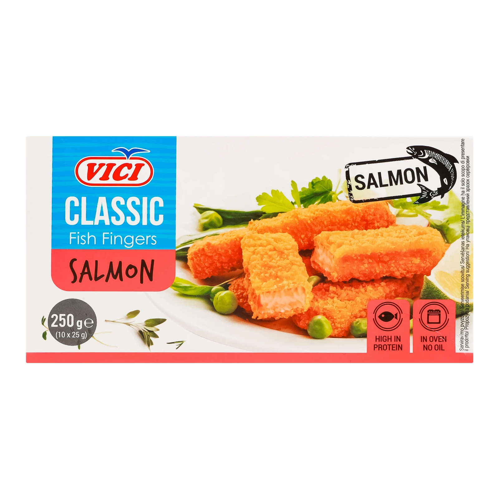 Палички лососеві Vici Сlassic в паніровці обсмажені заморожені 10х25г Фото №:1