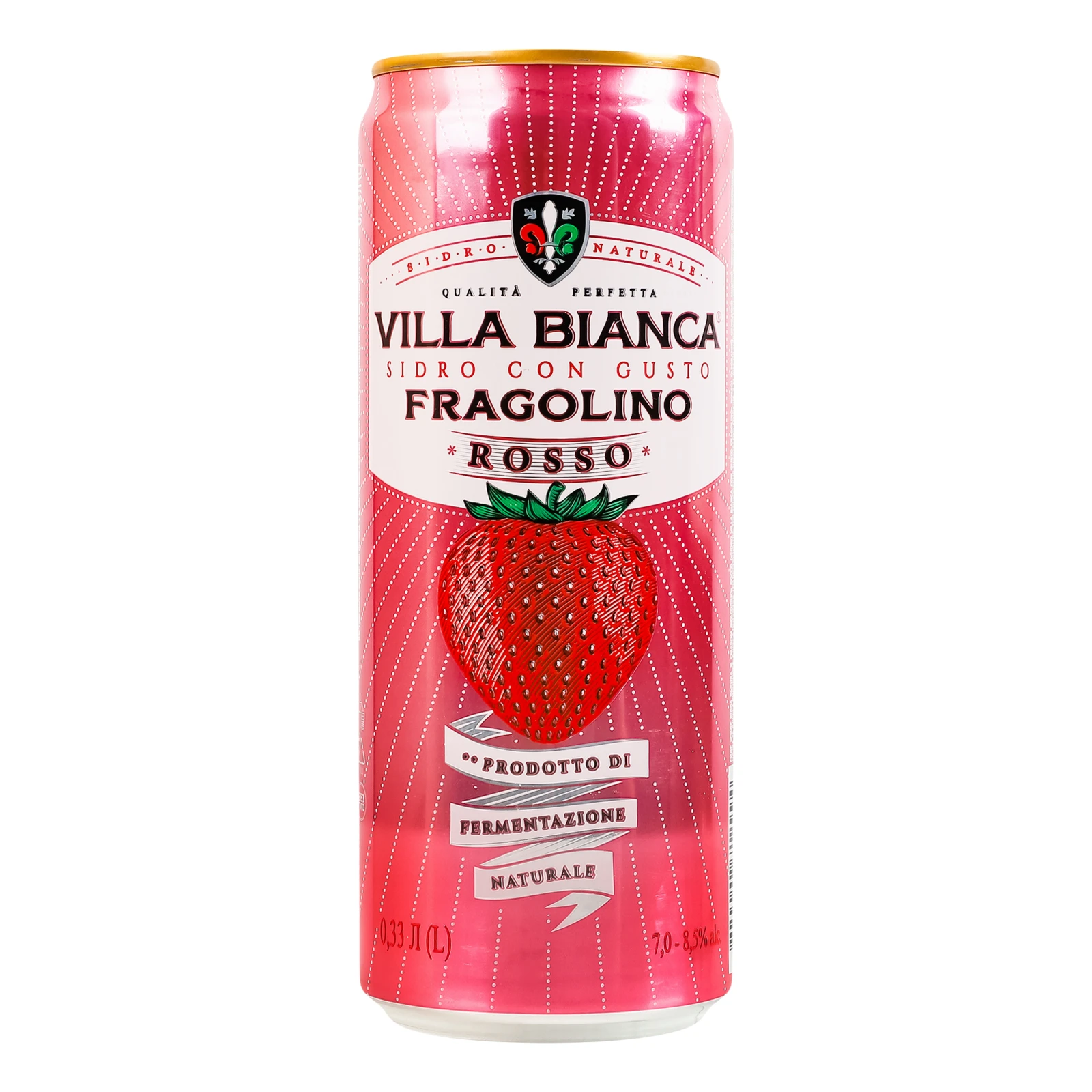 Сидр Villa Bianca червоний солодкий міцний газований пастеризований Fragolino Rosso 7-8.5% 0.33л