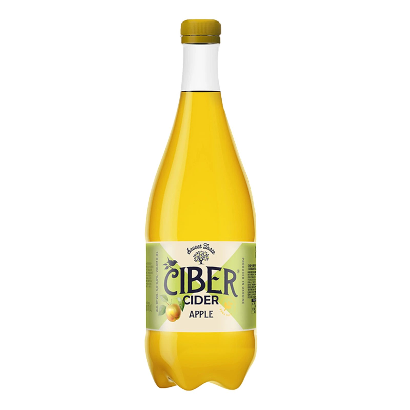 Сидр Ciber Apple звичайний солодкий білий пастеризований газований 5-6% 0.8л Фото №:1