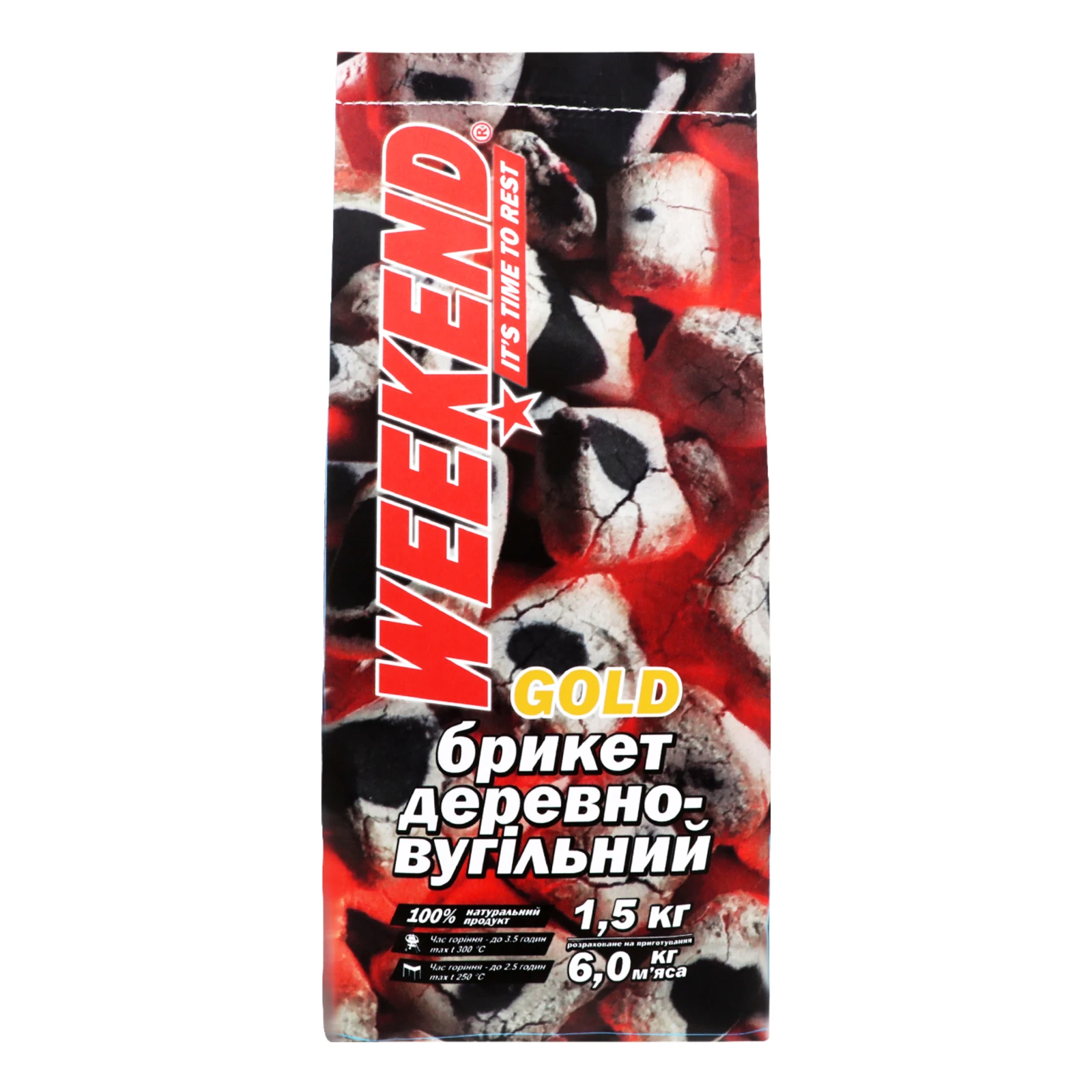 Брикет Weekend Gold деревновугільний 1.5кг Фото №:2