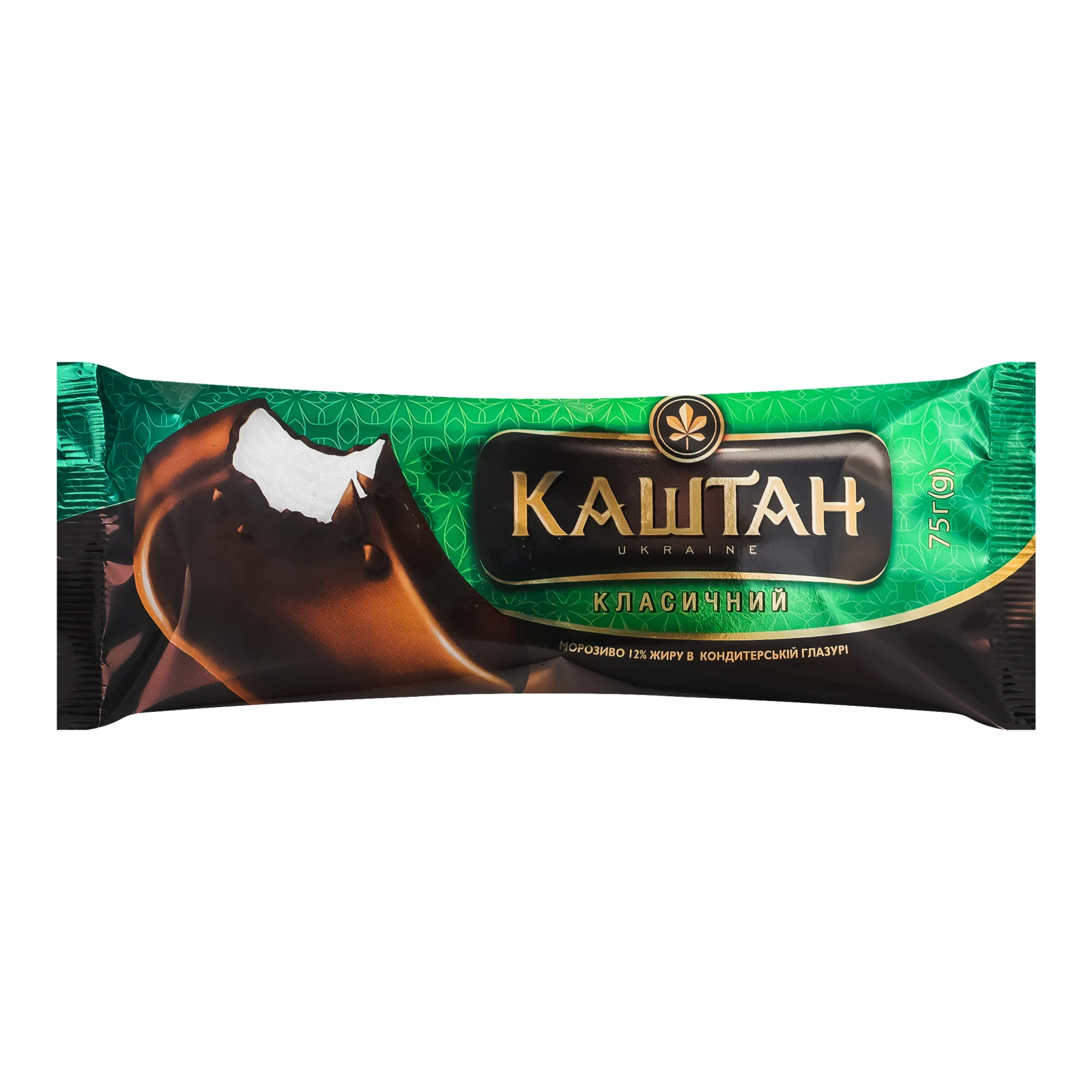 Морозиво Каштан Класичний в кондитерській глазурі 12% 75г Фото №:1