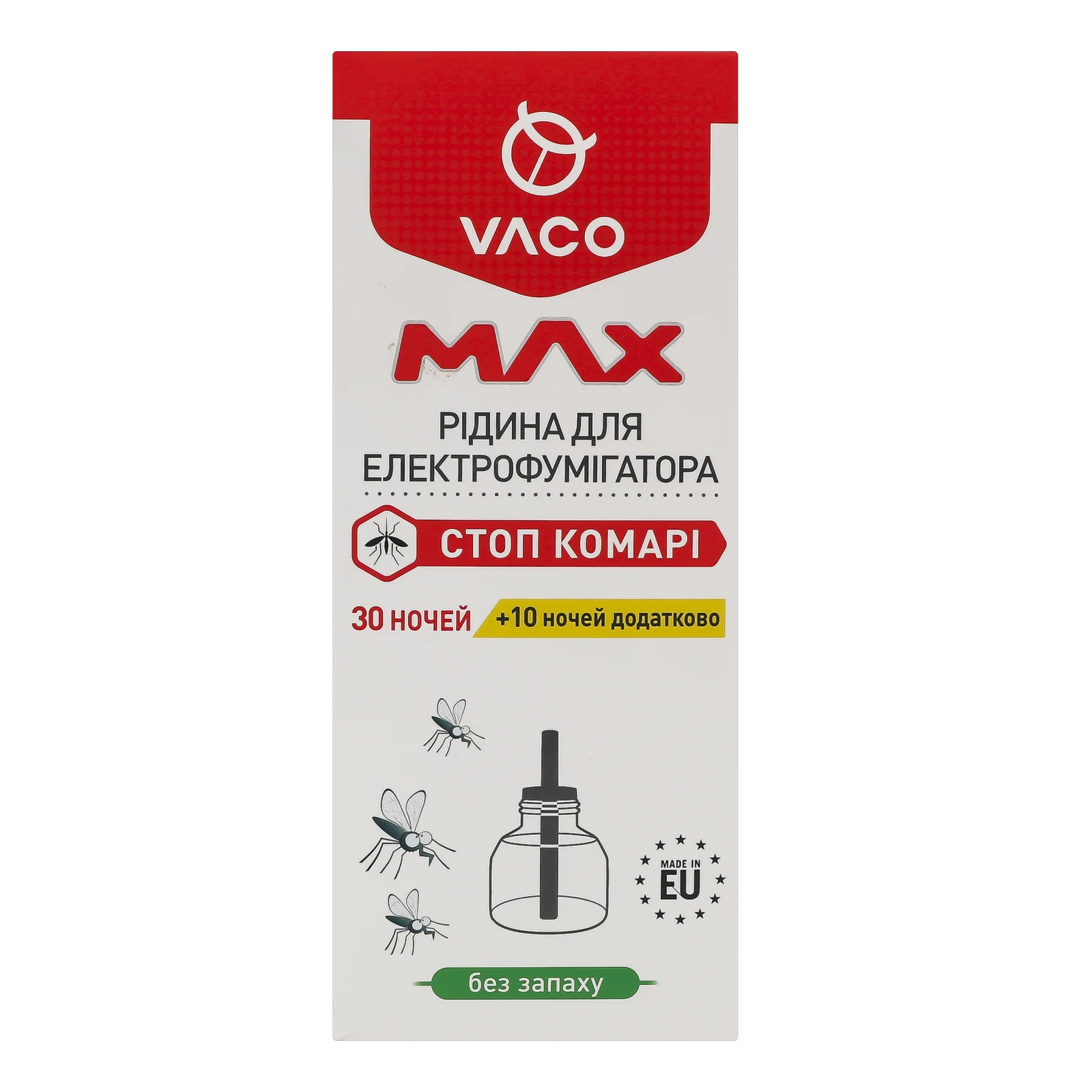 Рідина для електрофумігатора Vaco Max від комарів 40 ночей 30мл Фото №:1