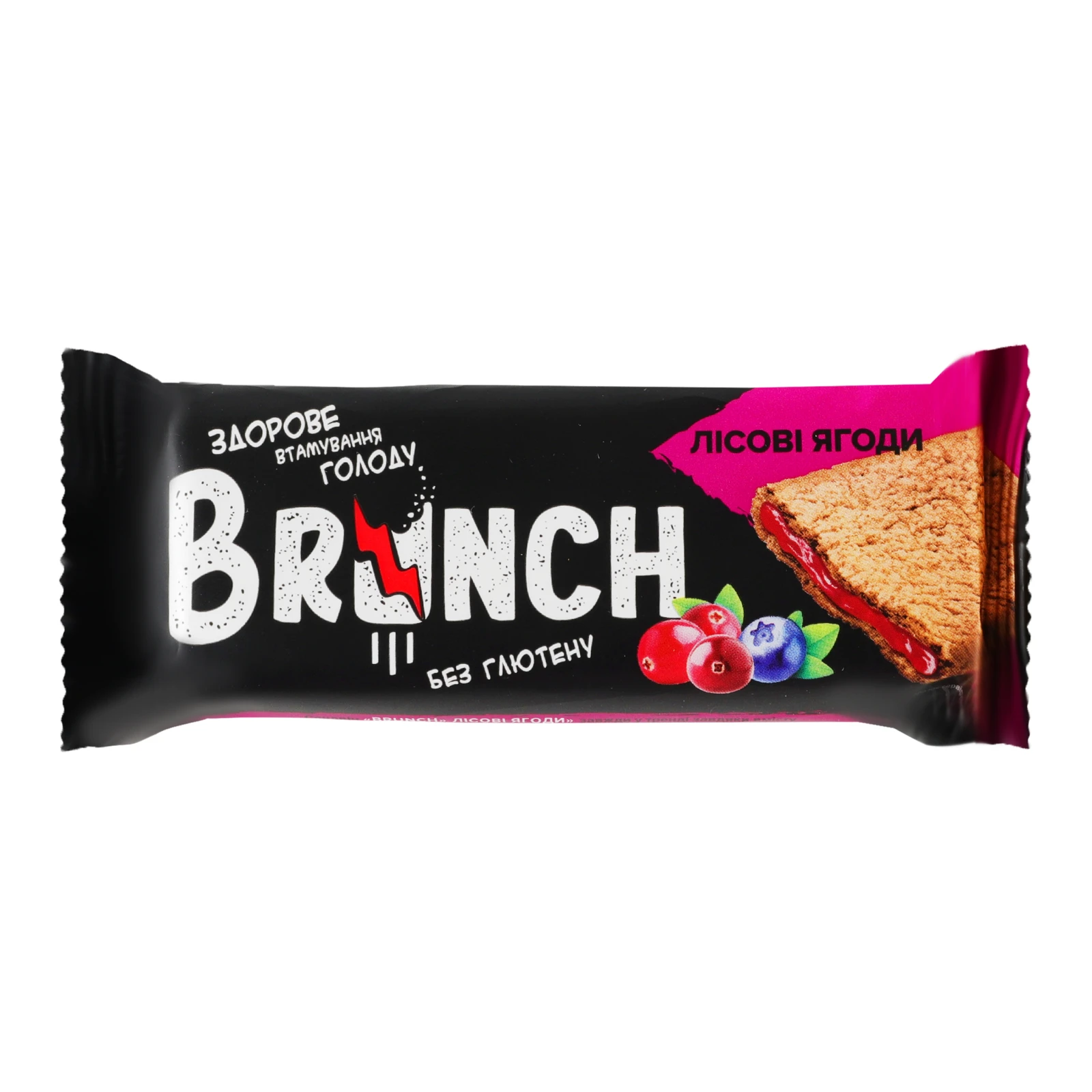 Снеки Brunch мультизлакові Сендвіч зі шматочками лісових ягід 56г Фото №:1