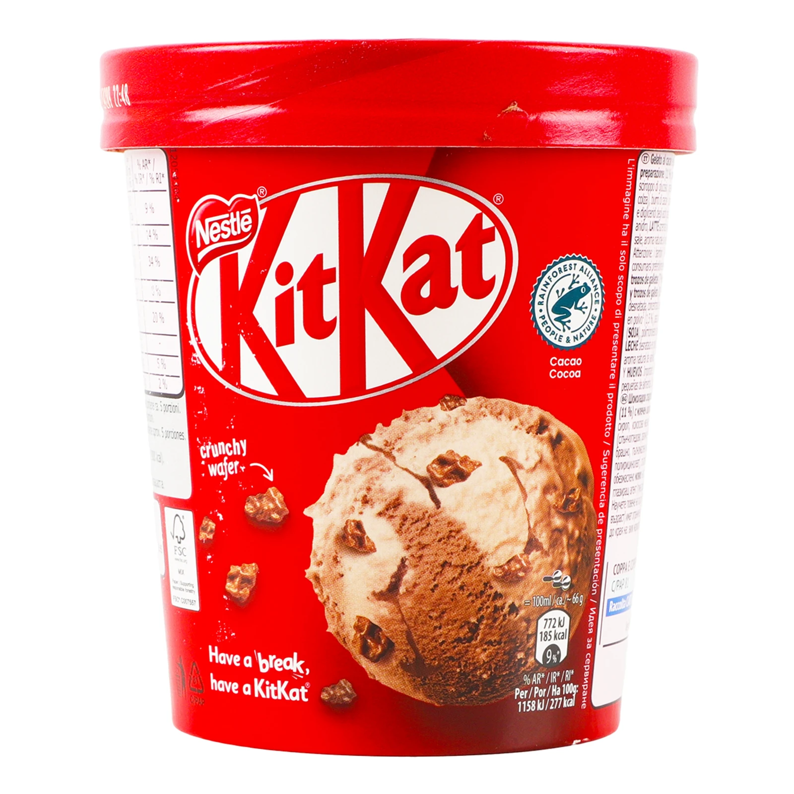 Морозиво Kit Kat зі смаком шоколаду з вафельними шматочками в шоколадній глазурі 321г Фото №:1