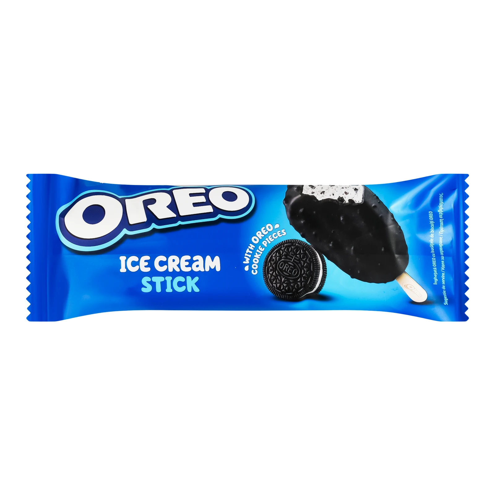 Морозиво Oreo ванільне з бісквітною крихтою, покрите глазур`ю, з шматочками печива зі смаком ванілі 64г