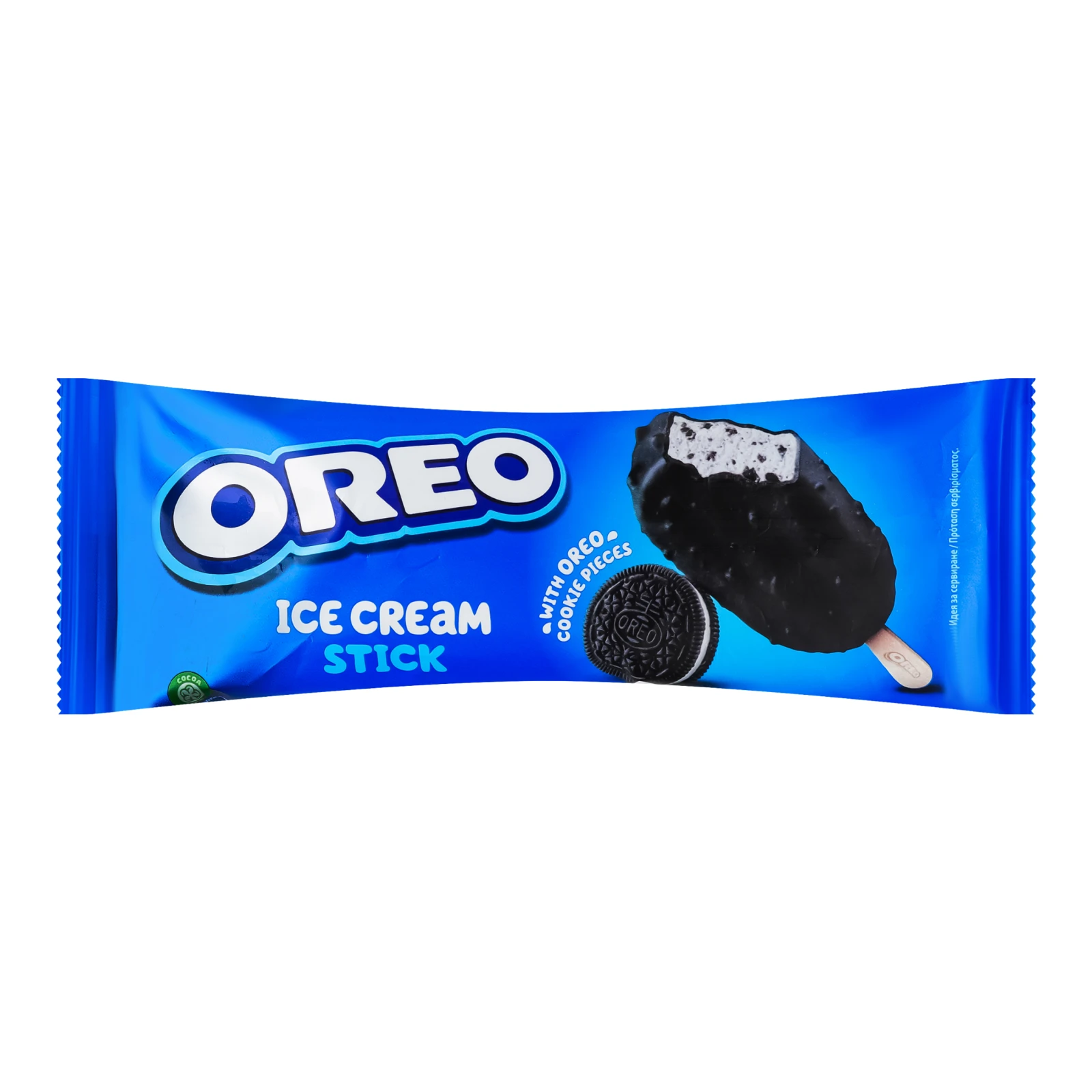 Морозиво Oreo ванільне з бісквітною крихтою, покрите глазур`ю, з шматочками печива зі смаком ванілі 64г Фото навігації №:1