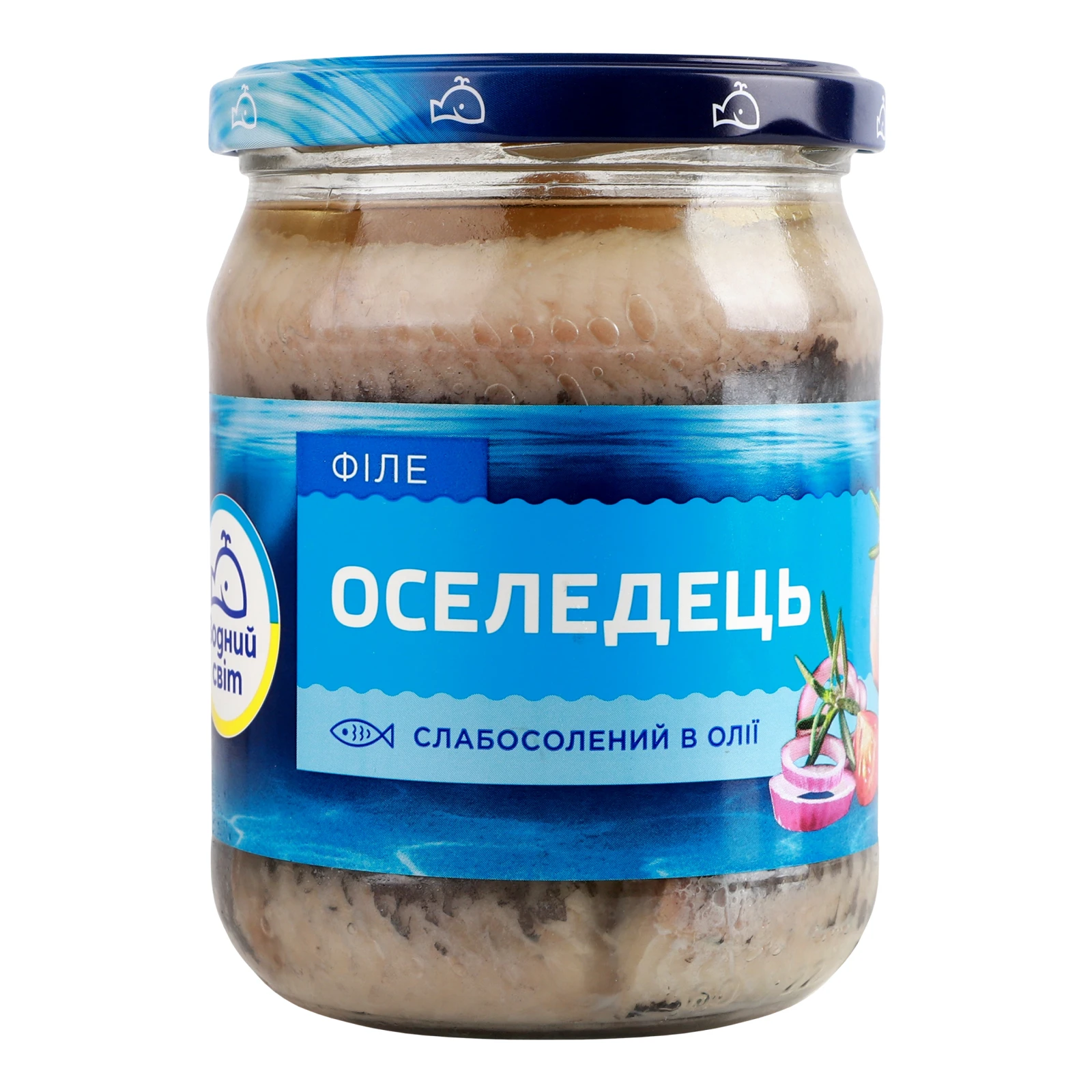 Оселедець Водний світ слабосолений філе в олії 450г