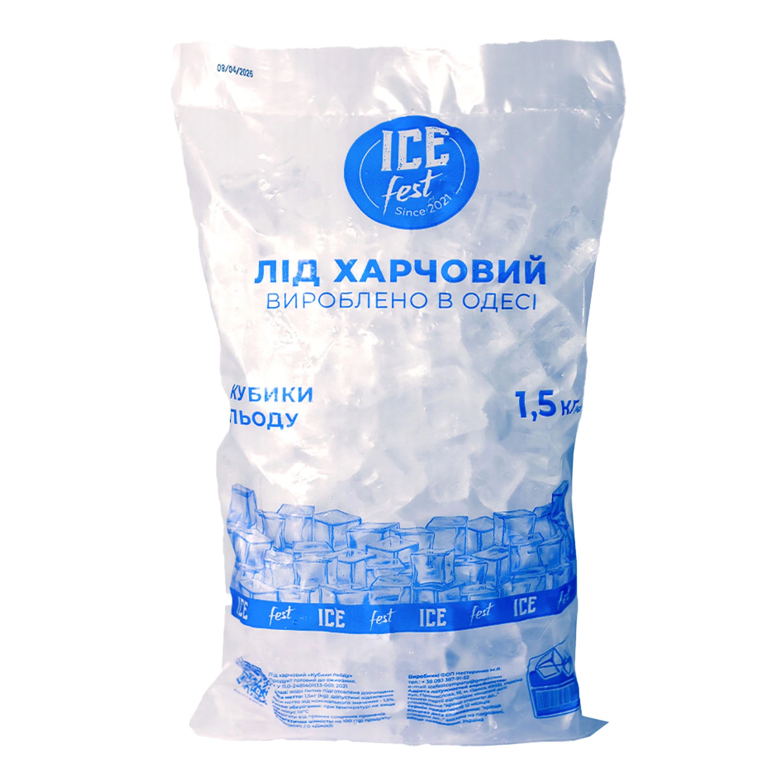 Лід Ice Fest харчовий кубики 1.5кг Фото №:1