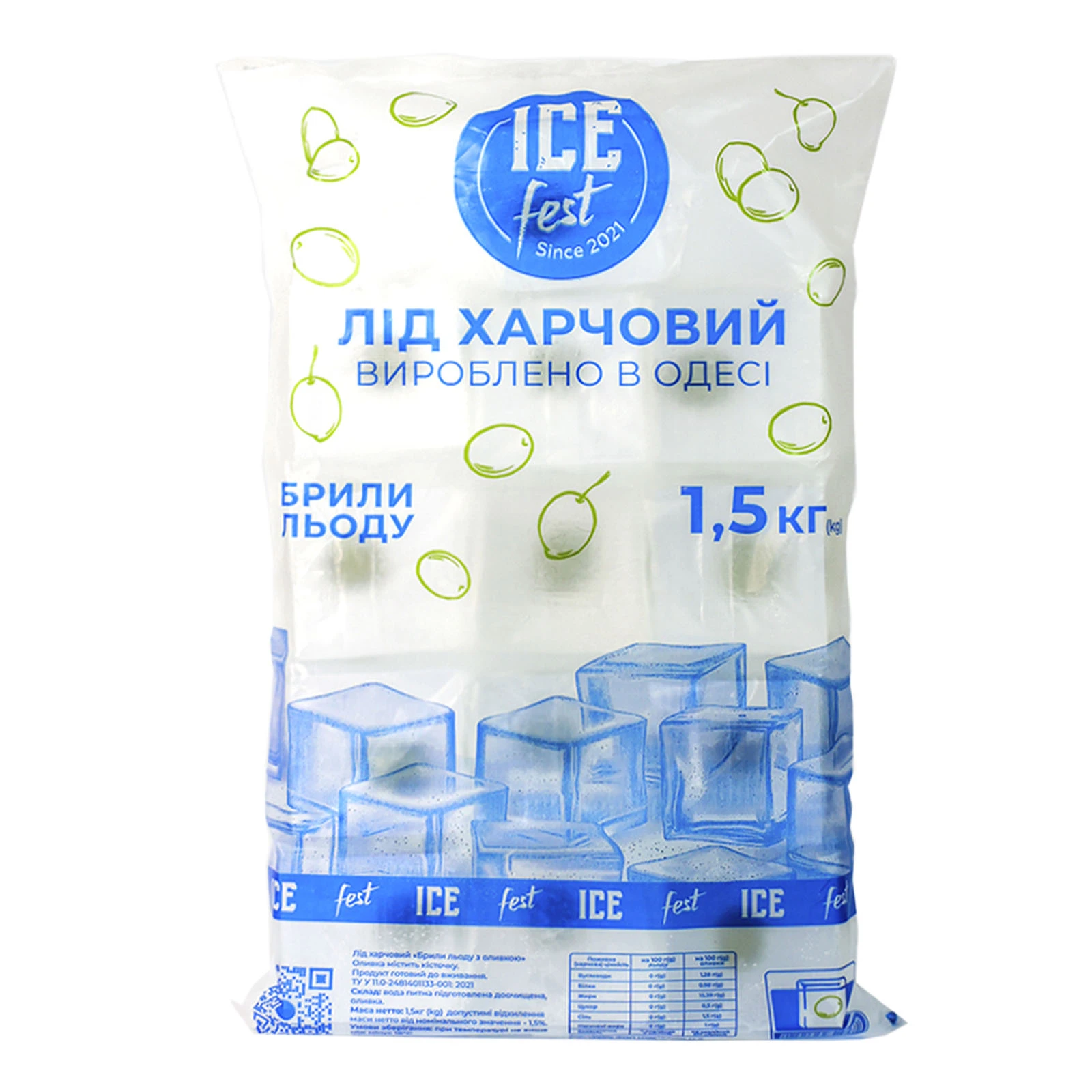 Лід Ice Fest харчовий брили з оливкою 1.5кг Фото навігації №:1