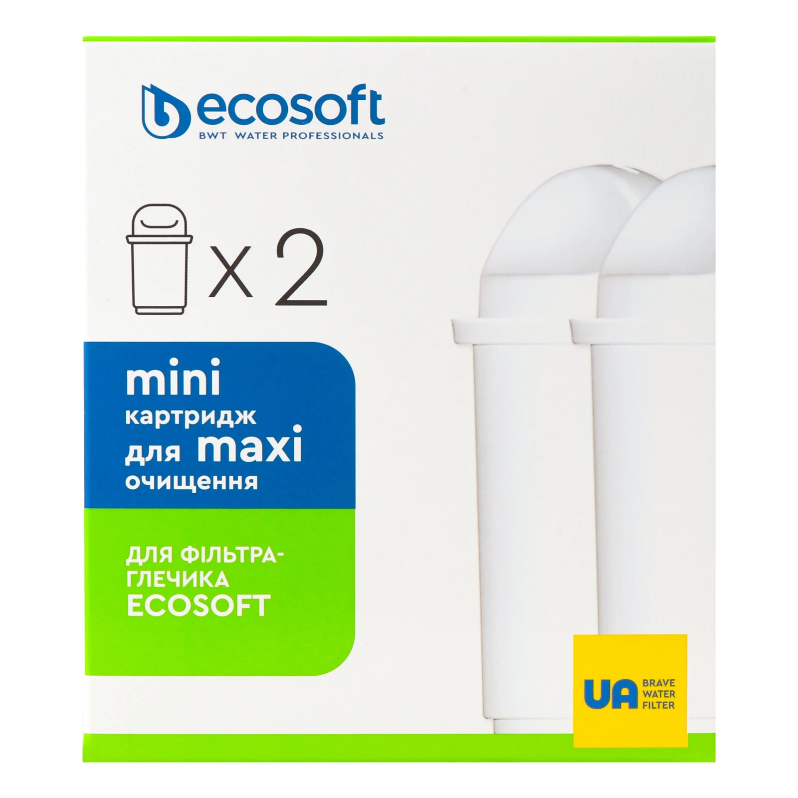 Картридж Ecosoft Покращений для жорсткої води із залізом та органічними речовинами 2шт/уп Фото навігації №:1