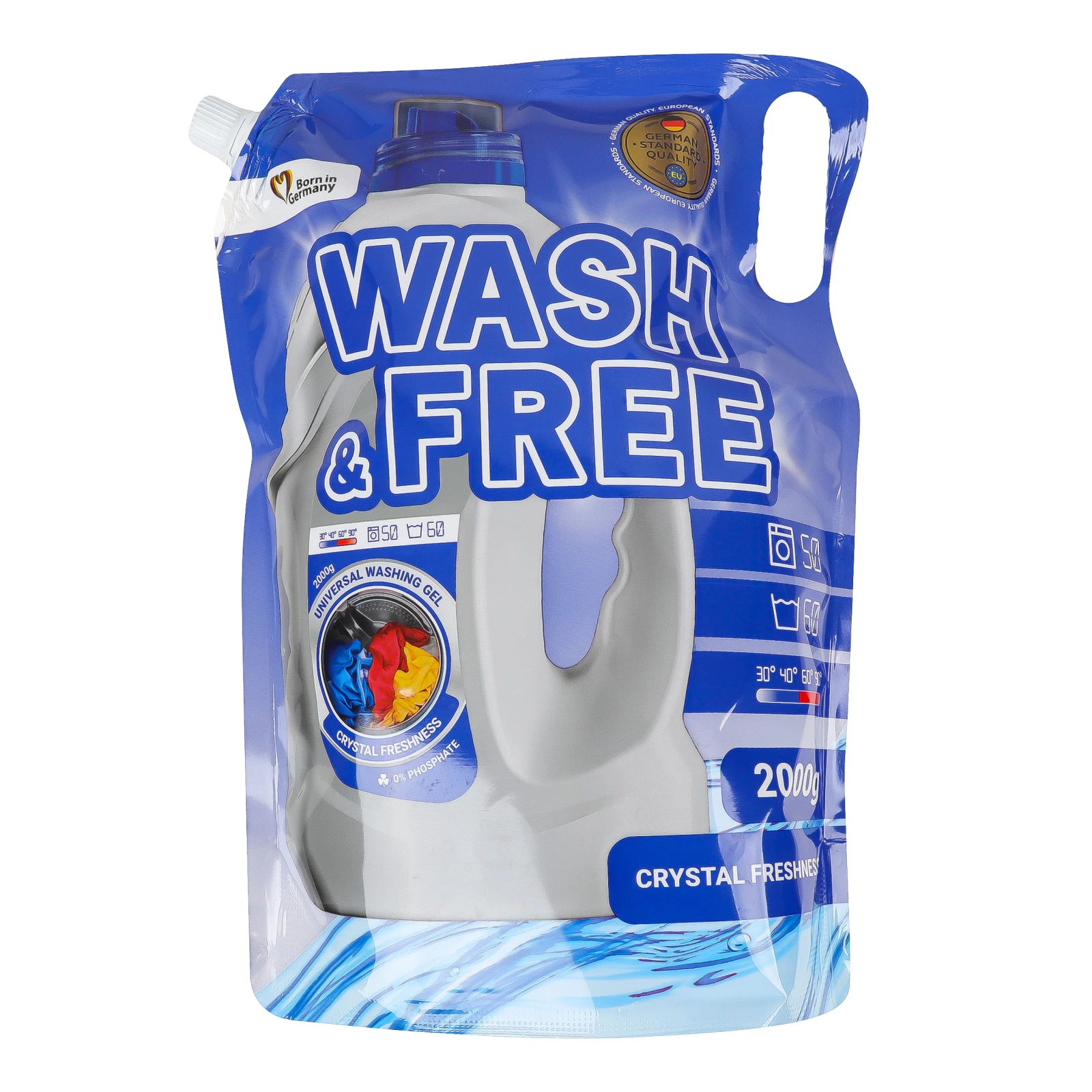 Гель для прання Wash&Free універсальний 2кг Фото №:1