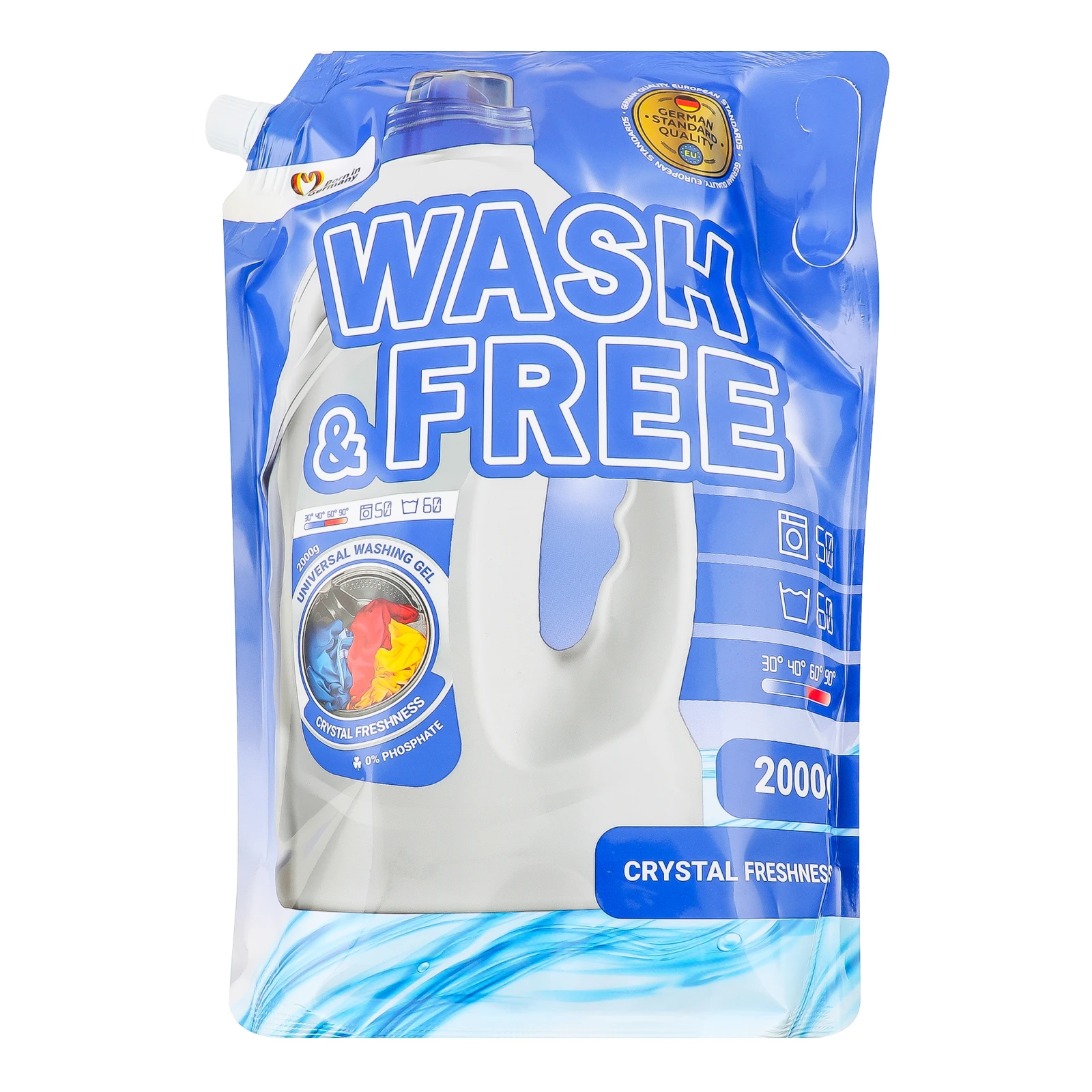 Гель для прання Wash&Free універсальний 2кг Фото №:1