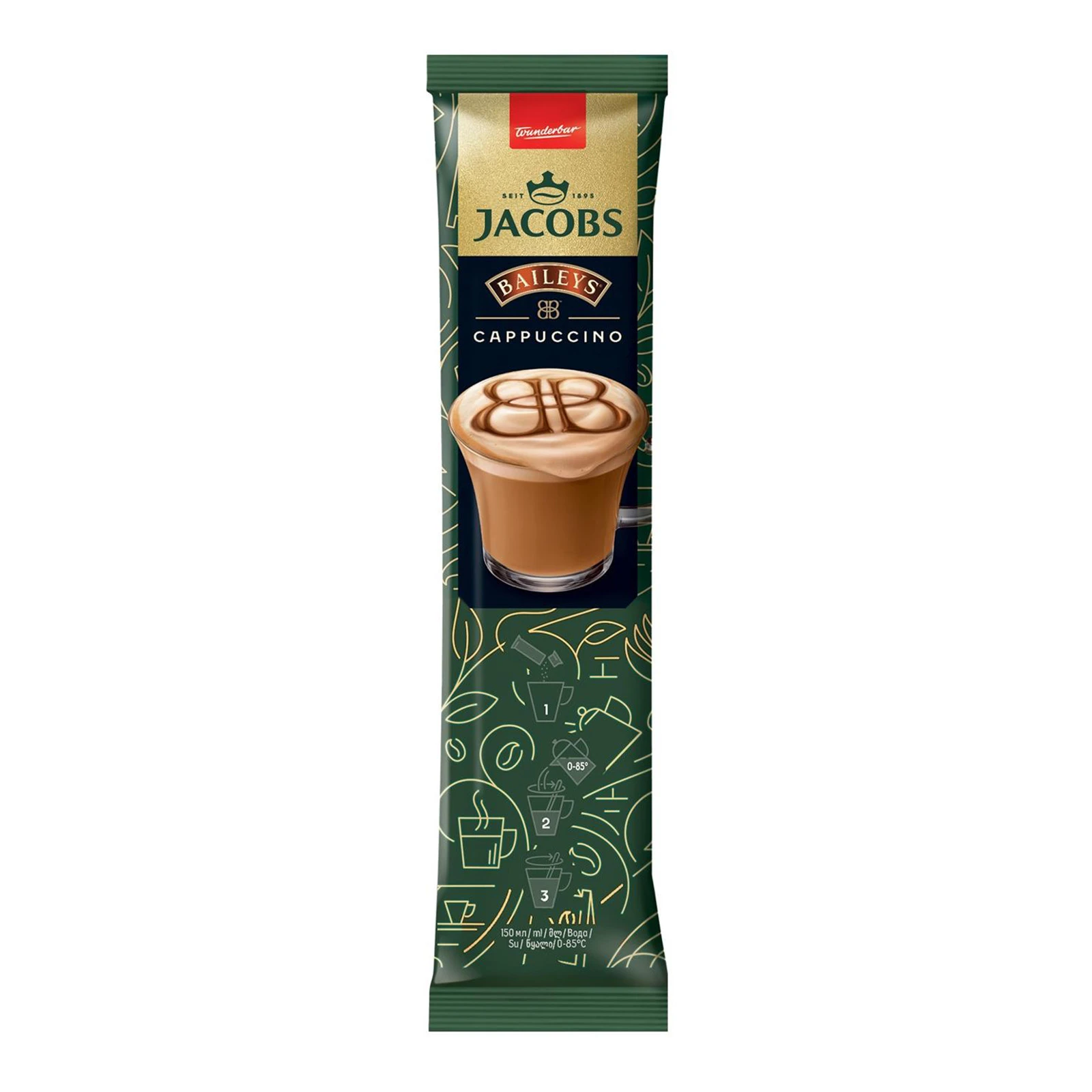 Напій кавовий Jacobs 15г стік Baileys Cappuccino 3в1 Фото №:1