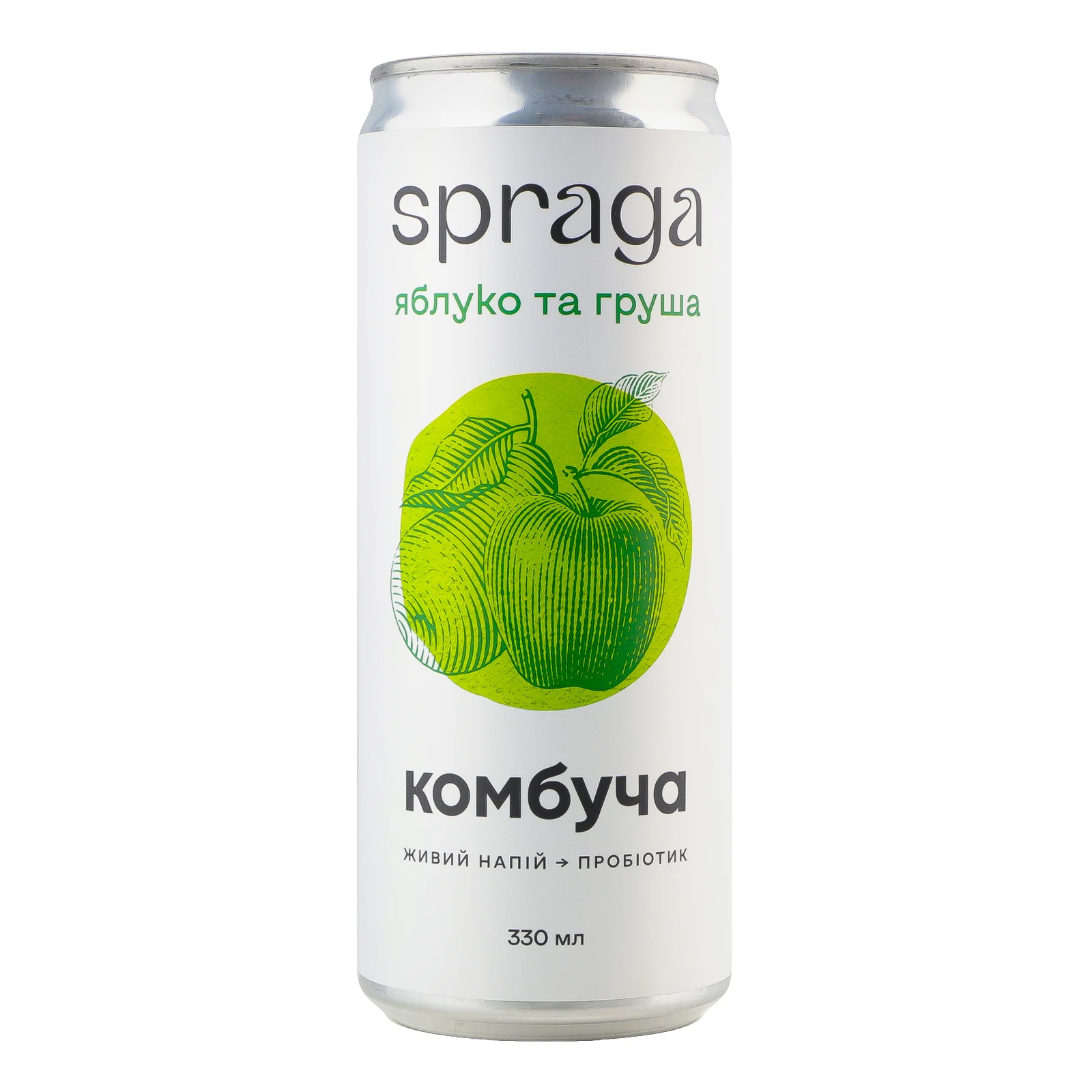 Напій Spraga Комбуча слабогазований Яблуко та груша 330мл Фото навігації №:1