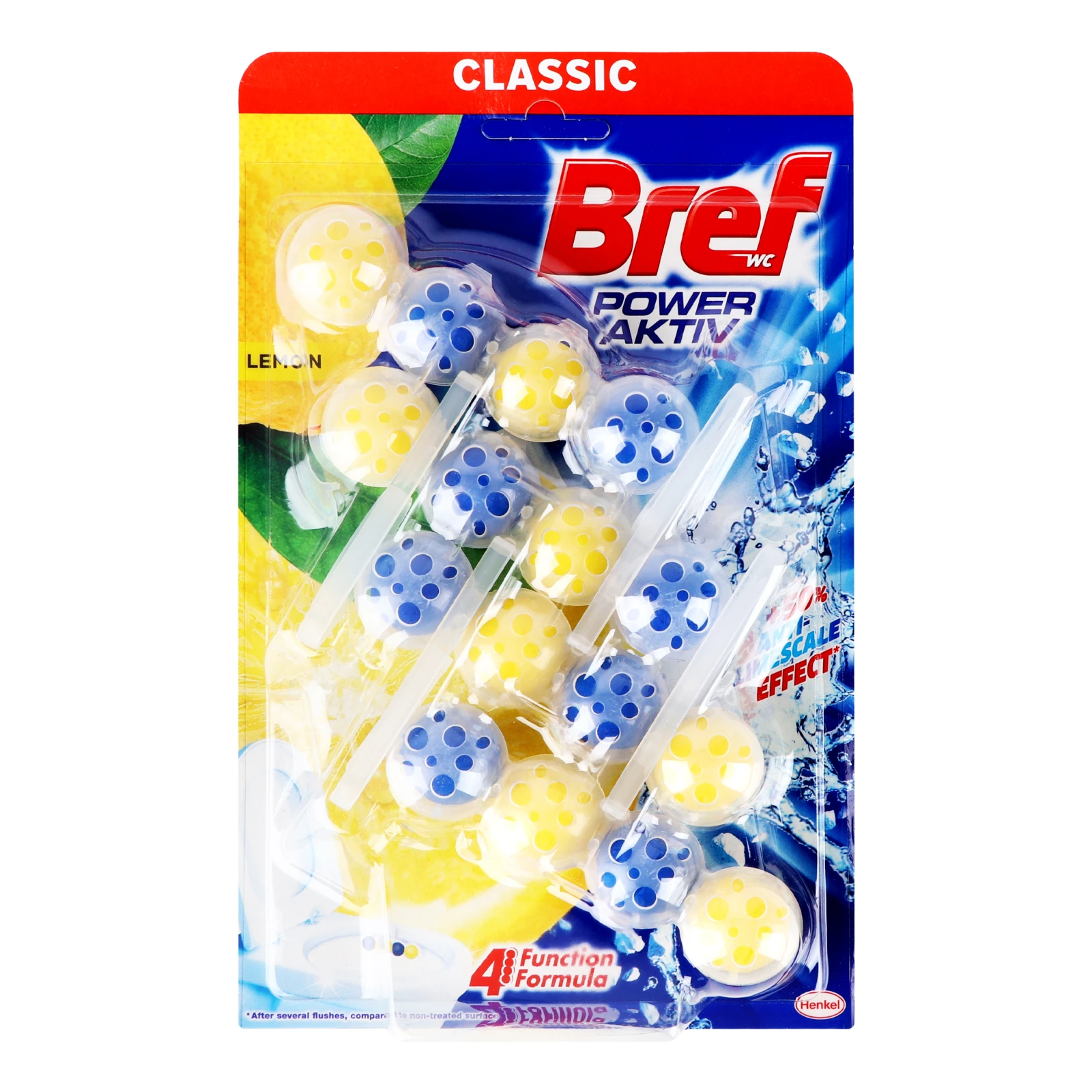 Блок туалетний Bref Power Activ Classic Lemon для унітазу 4х50г/уп