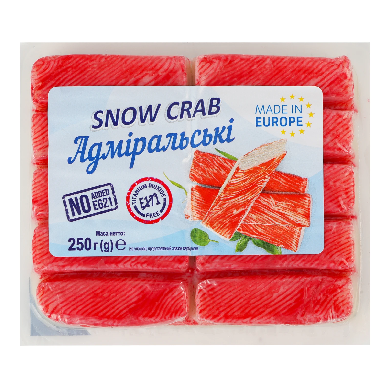 Палички крабові Адміральські Сніговий краб охолоджені 250г Фото №:1