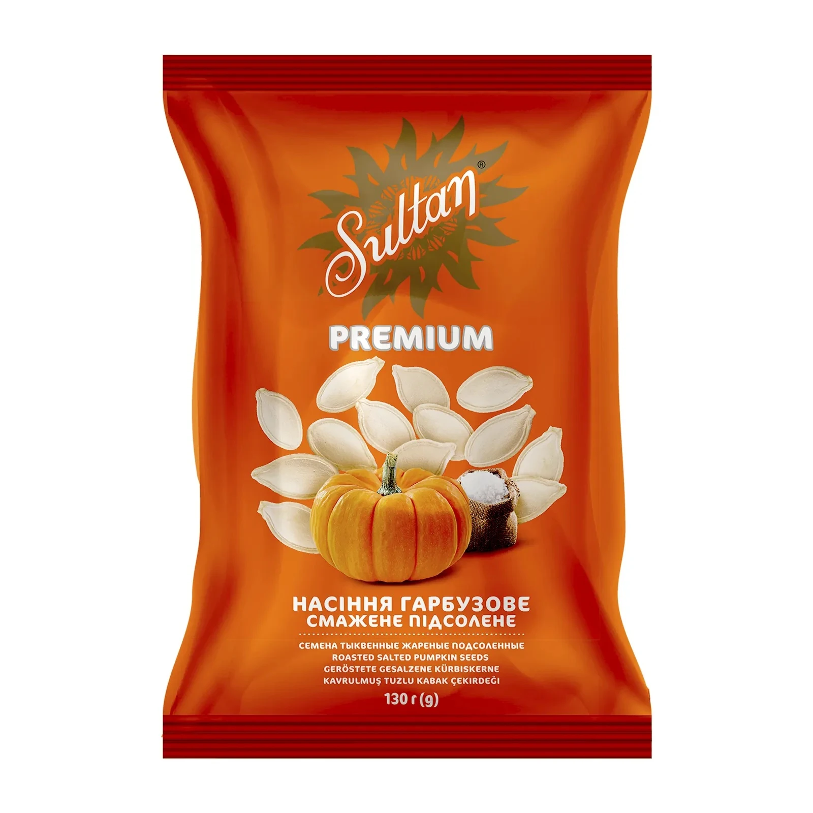 Насіння гарбузове Sultan Premium смажене підсолене 130г Фото навігації №:1