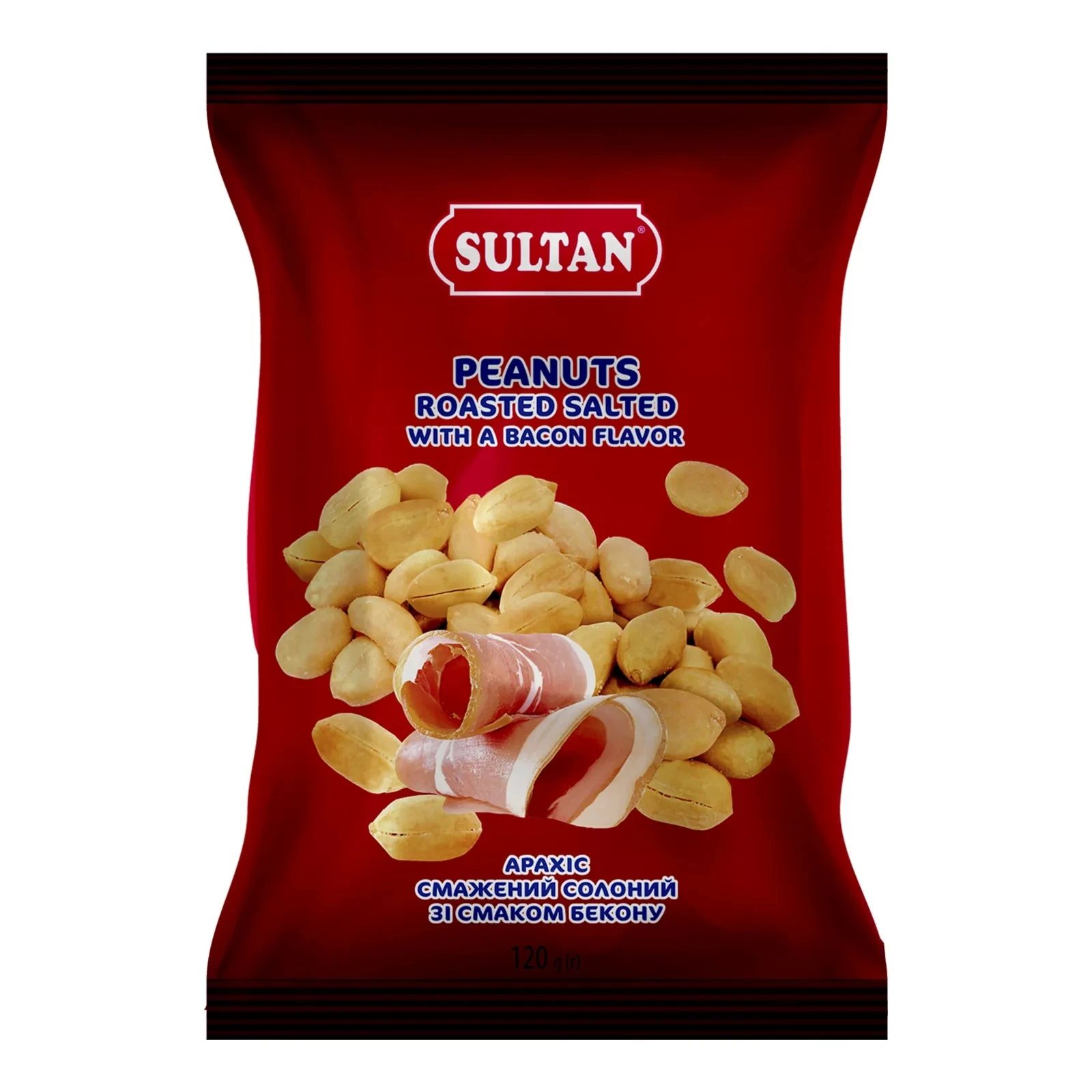 Арахіс Sultan смажений солоний зі смаком бекону 120г Фото №:1