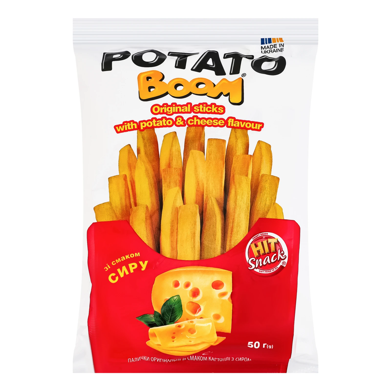 Палички Potato boom оригінальні зі смаком картоплі з сиром 50г