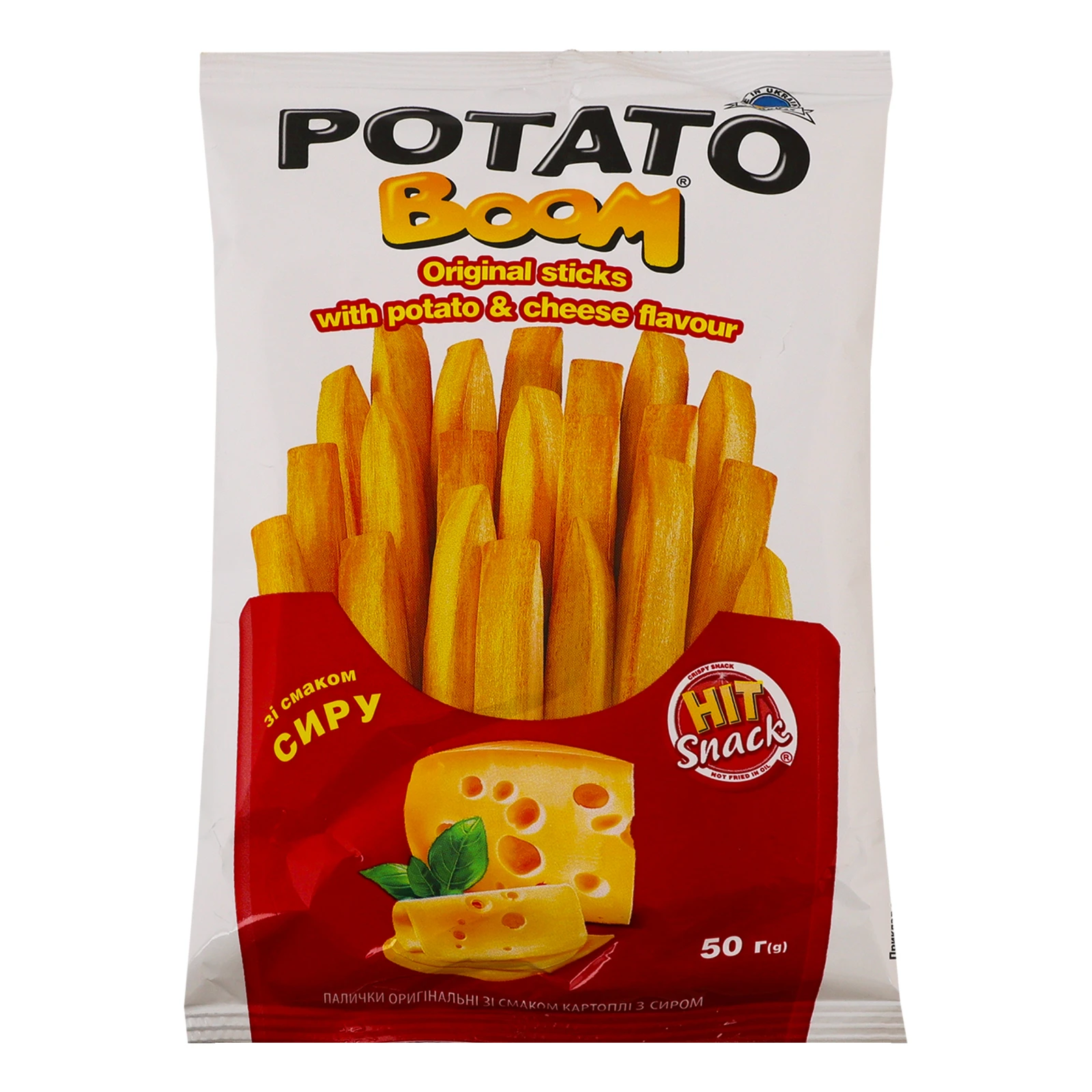 Палички Potato boom оригінальні зі смаком картоплі з сиром 50г Фото №:1