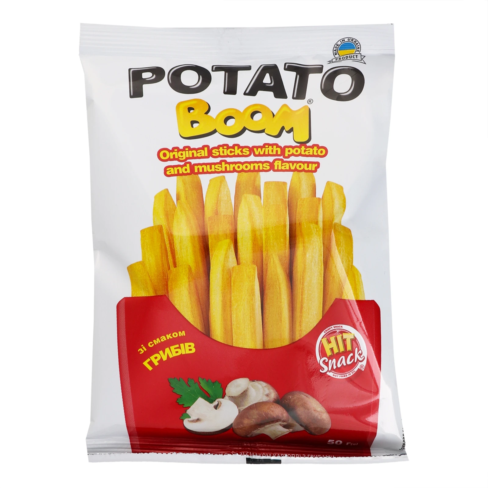 Палички Potato boom оригінальні зі смаком картоплі з грибами 50г Фото №:1