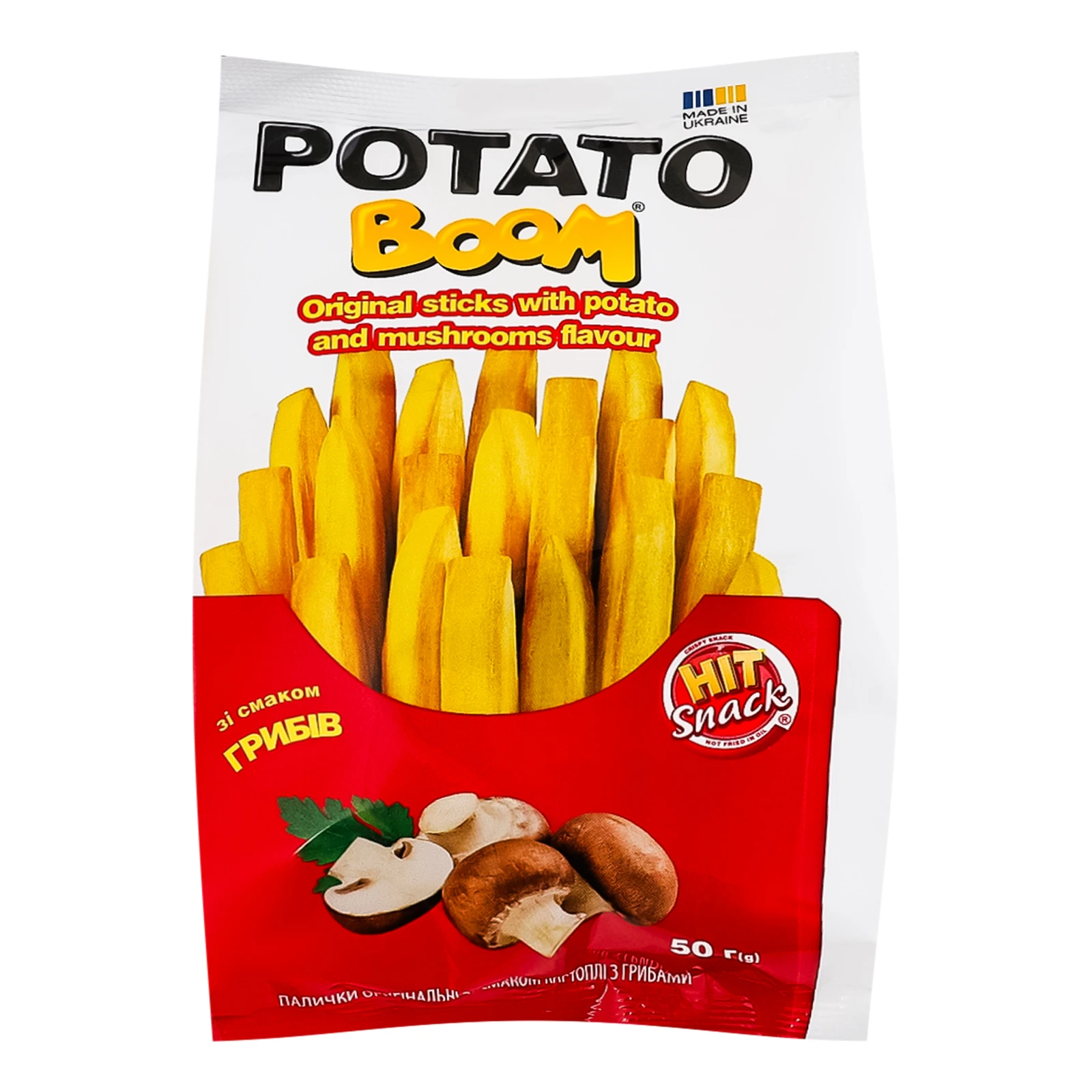Палички Potato boom оригінальні зі смаком картоплі з грибами 50г Фото №:1