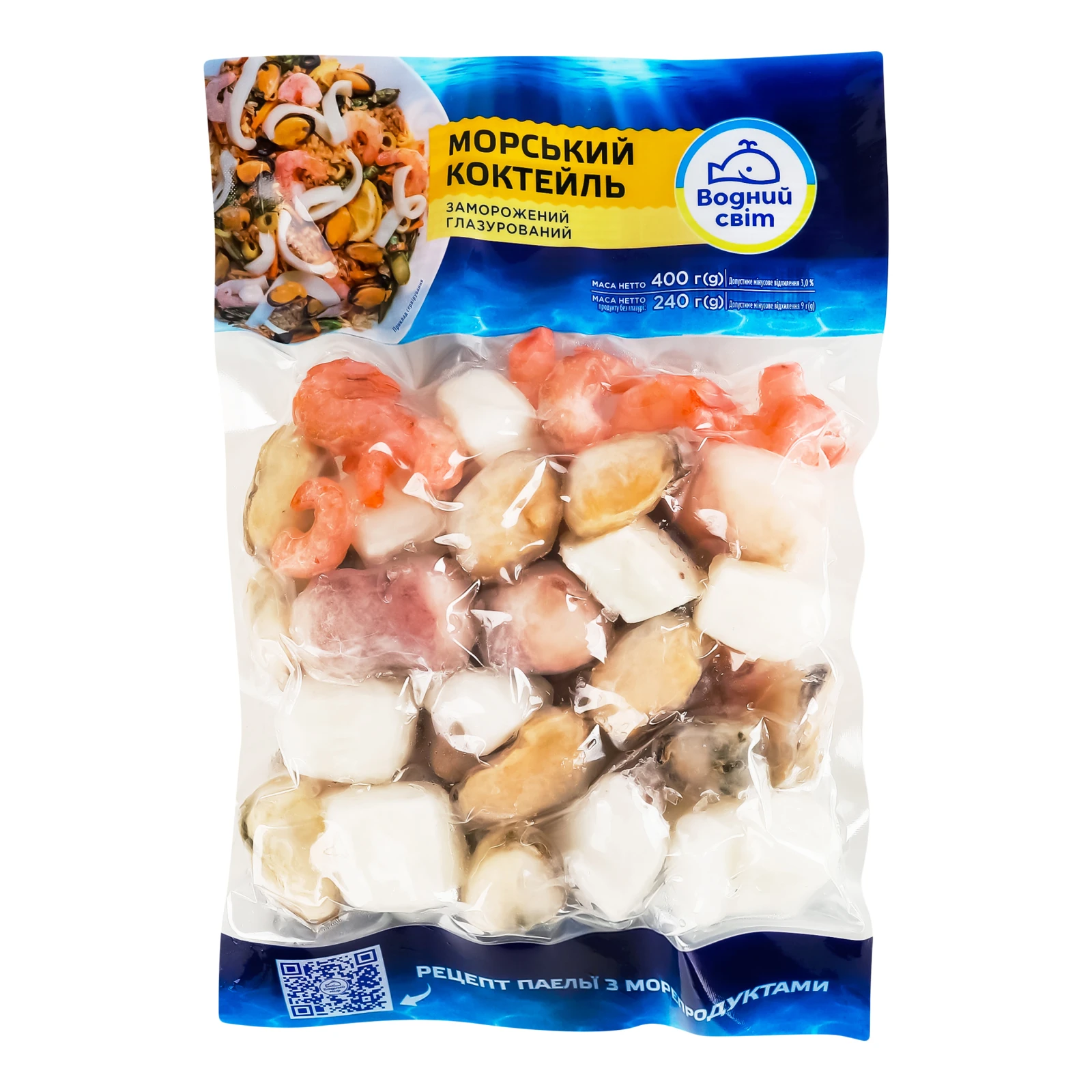 Коктейль морський Водний світ заморожений глазурований 400г Фото №:1