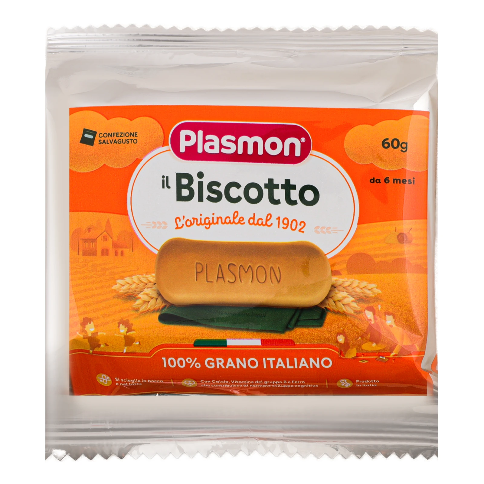 Печиво Plasmon розчинне для дітей від 6-ти місяців 60г Фото №:1