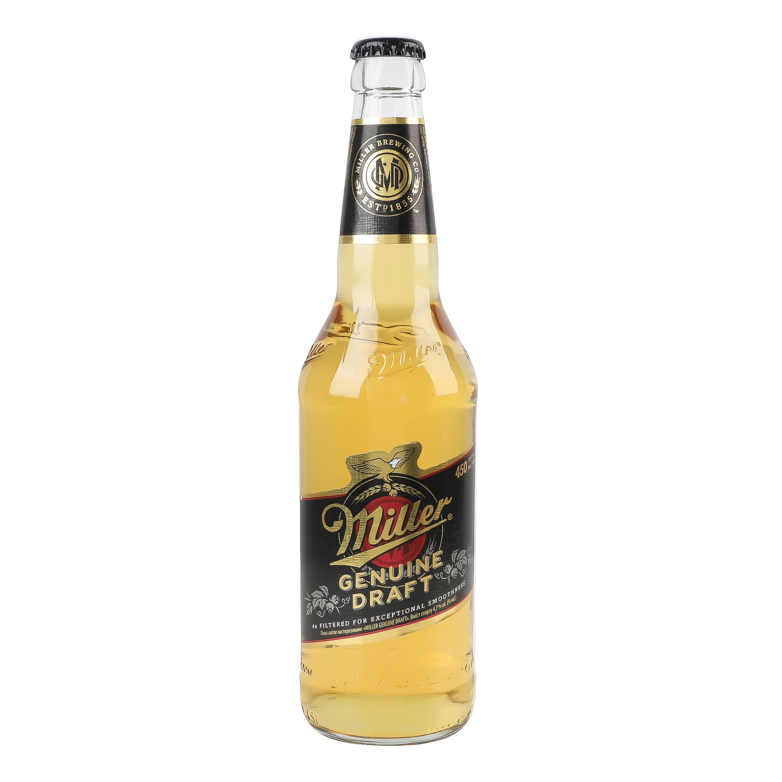 Пиво Miller Genuine Draft світле пастеризоване 4.7% 450мл Фото №:1