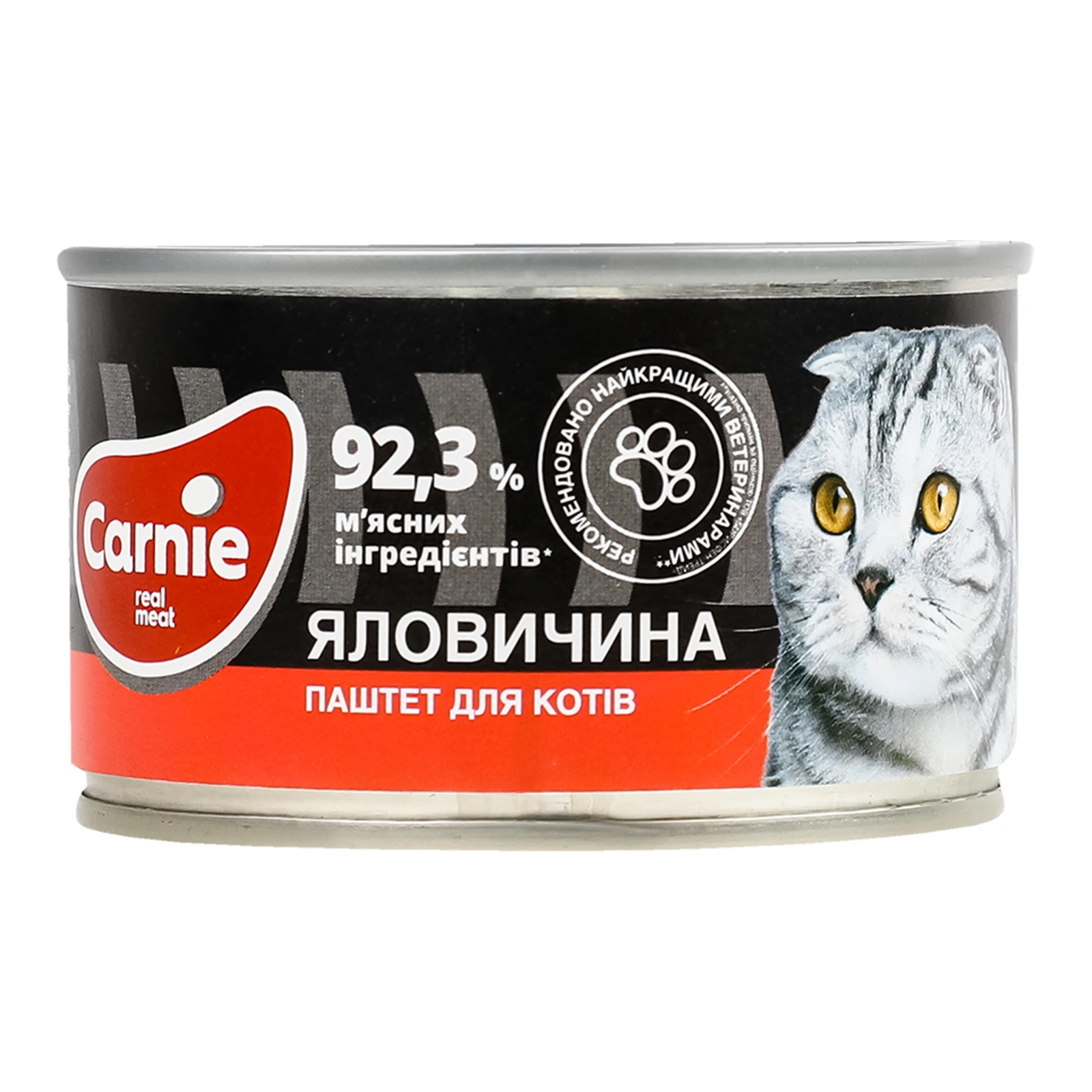 Паштет Carnie Яловичина м'ясний для дорослих котів 100г Фото навігації №:1