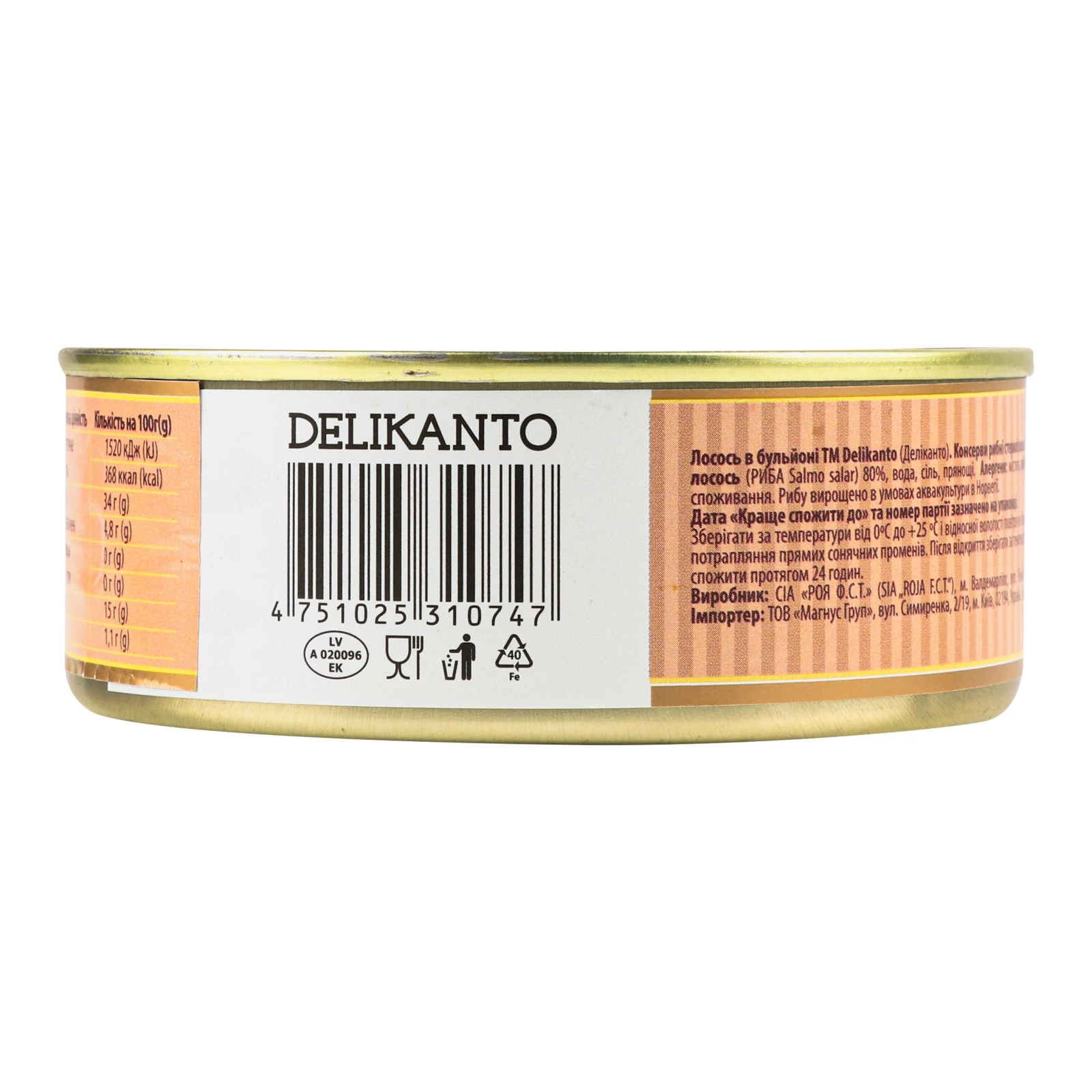 Лосось Delikanto в бульйоні 240г Фото №:2