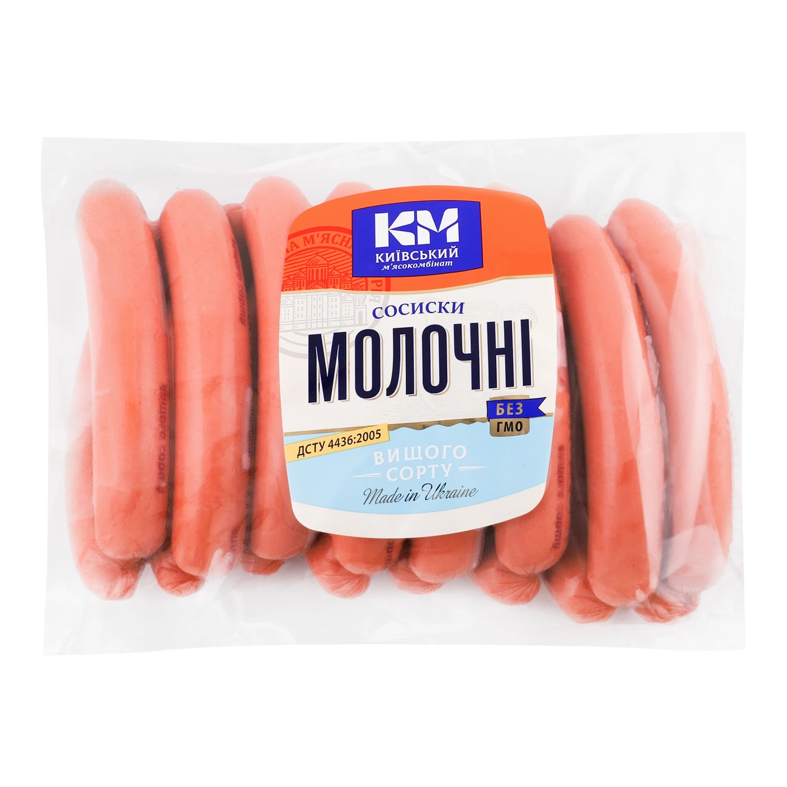 Сосиски Київський м'ясокомбінат Молочні вищий сорт Фото №:1